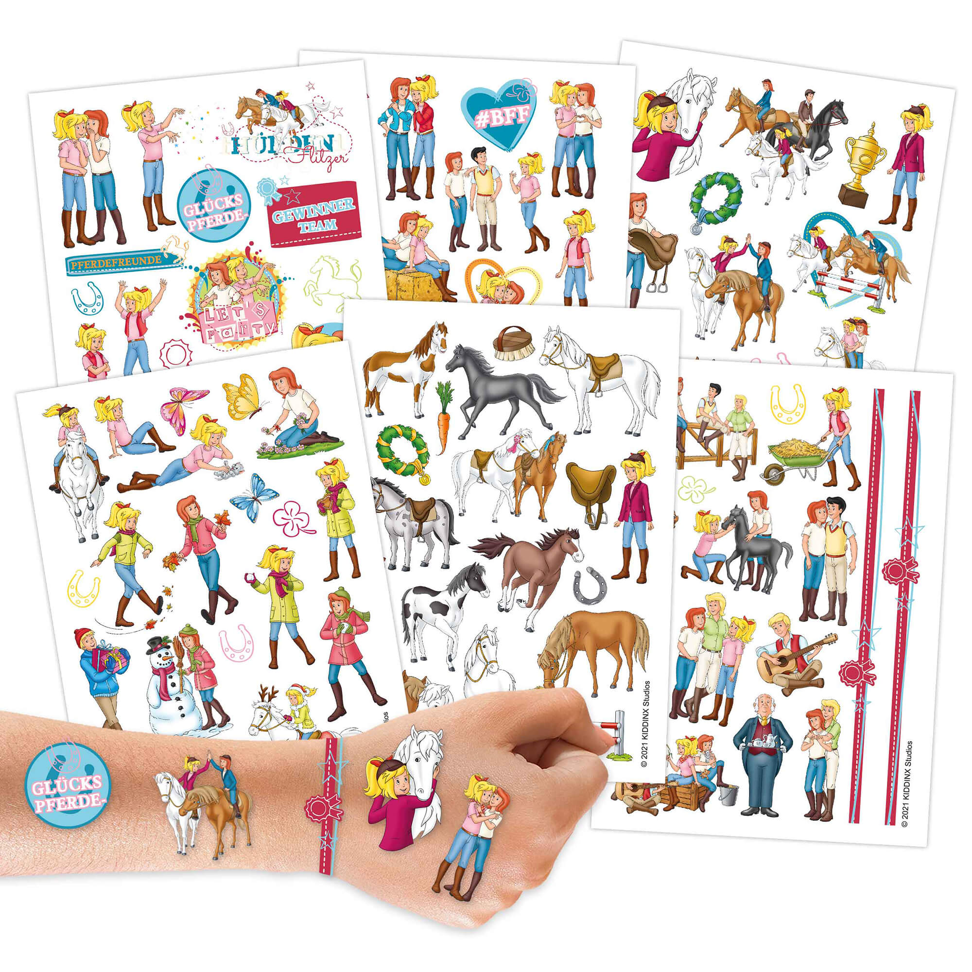 Kindertattoo Bibi und Tina Papierdrachen - malmichbuntbest.com