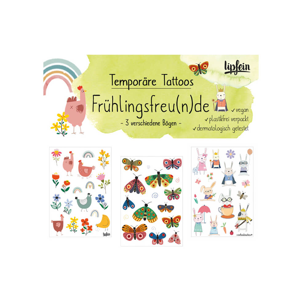 Kindertattoo Frühlingsfreunde Jeka - malmichbuntbest.com