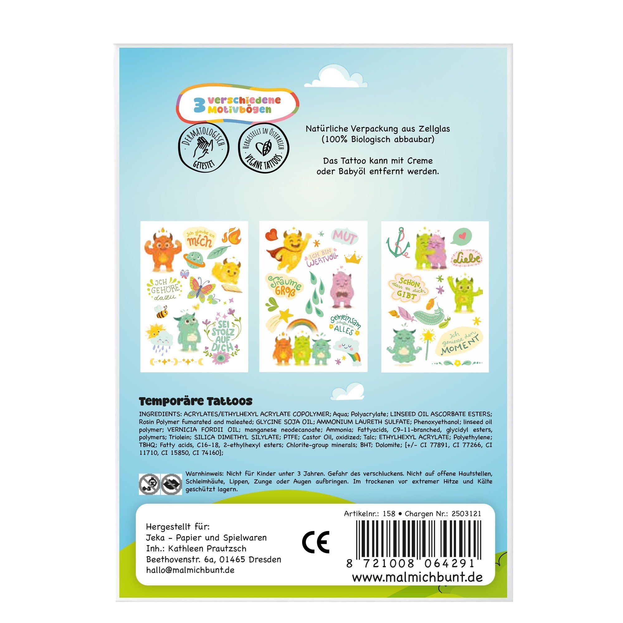 Kindertattoo Set Mutmachbande Jeka - malmichbuntbest.com