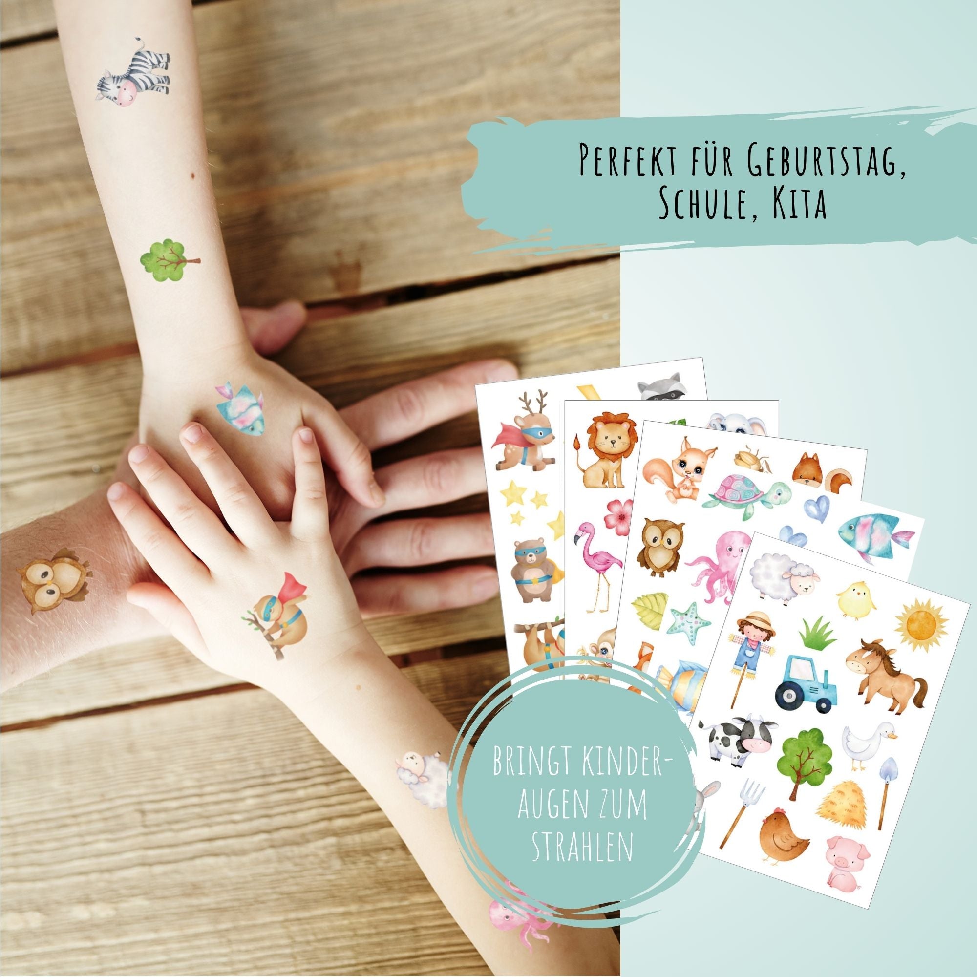 Kindertattoo - Set Tiere Jeka - malmichbuntbest.com