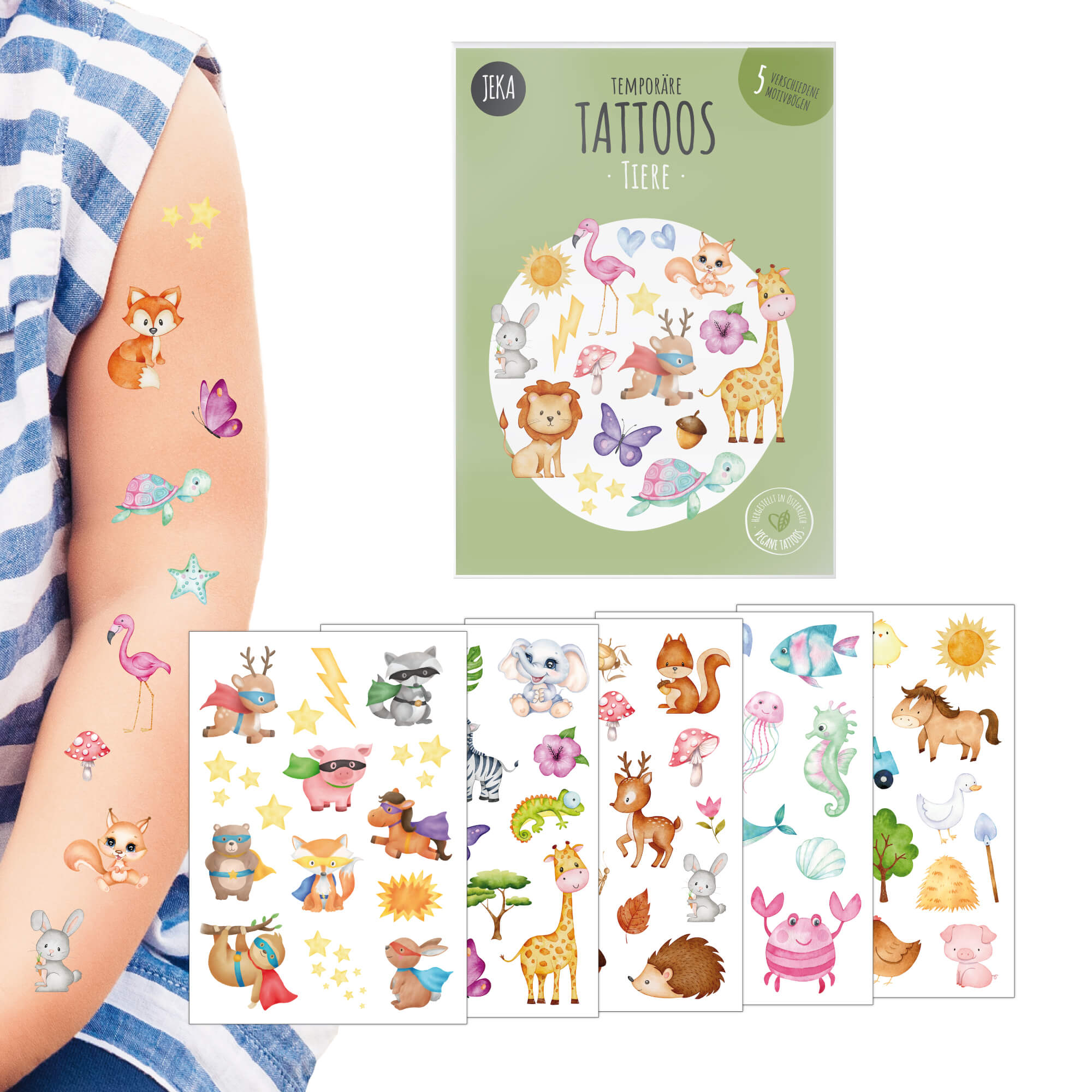 Kindertattoo - Set Tiere Jeka - malmichbuntbest.com