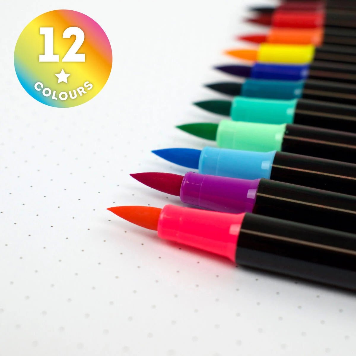 Legami 12 Filzstifte mit Pinselspitze - Bright Colours Legami - malmichbuntbest.com