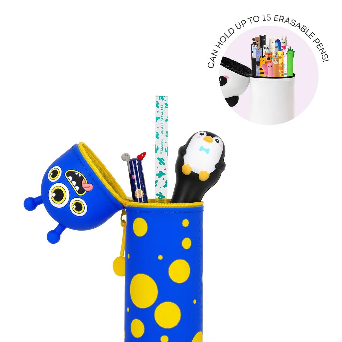 Legami 2 - in - 1 - Federmäppchen aus Silikon - Monster Legami - malmichbuntbest.com