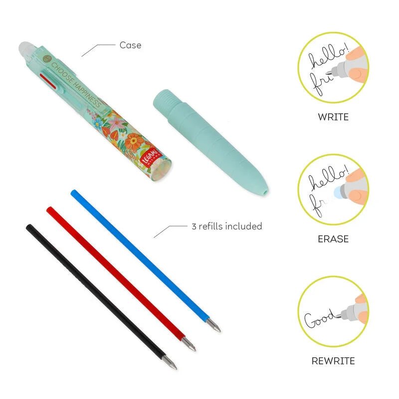 Legami Löschbaren Gelstift in 3 Farben - Flower Legami - malmichbuntbest.com