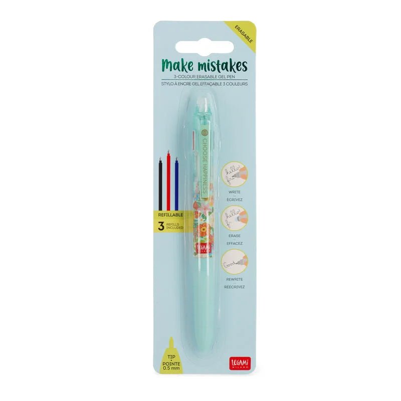 Legami Löschbaren Gelstift in 3 Farben - Flower Legami - malmichbuntbest.com