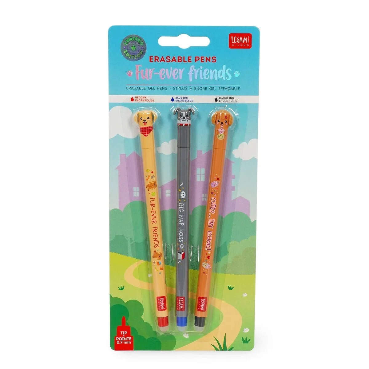 🎁 Legami Set mit 3 Löschbaren Gelstiften - Fur-ever Friends (100% off) Legami - malmichbuntbest.com