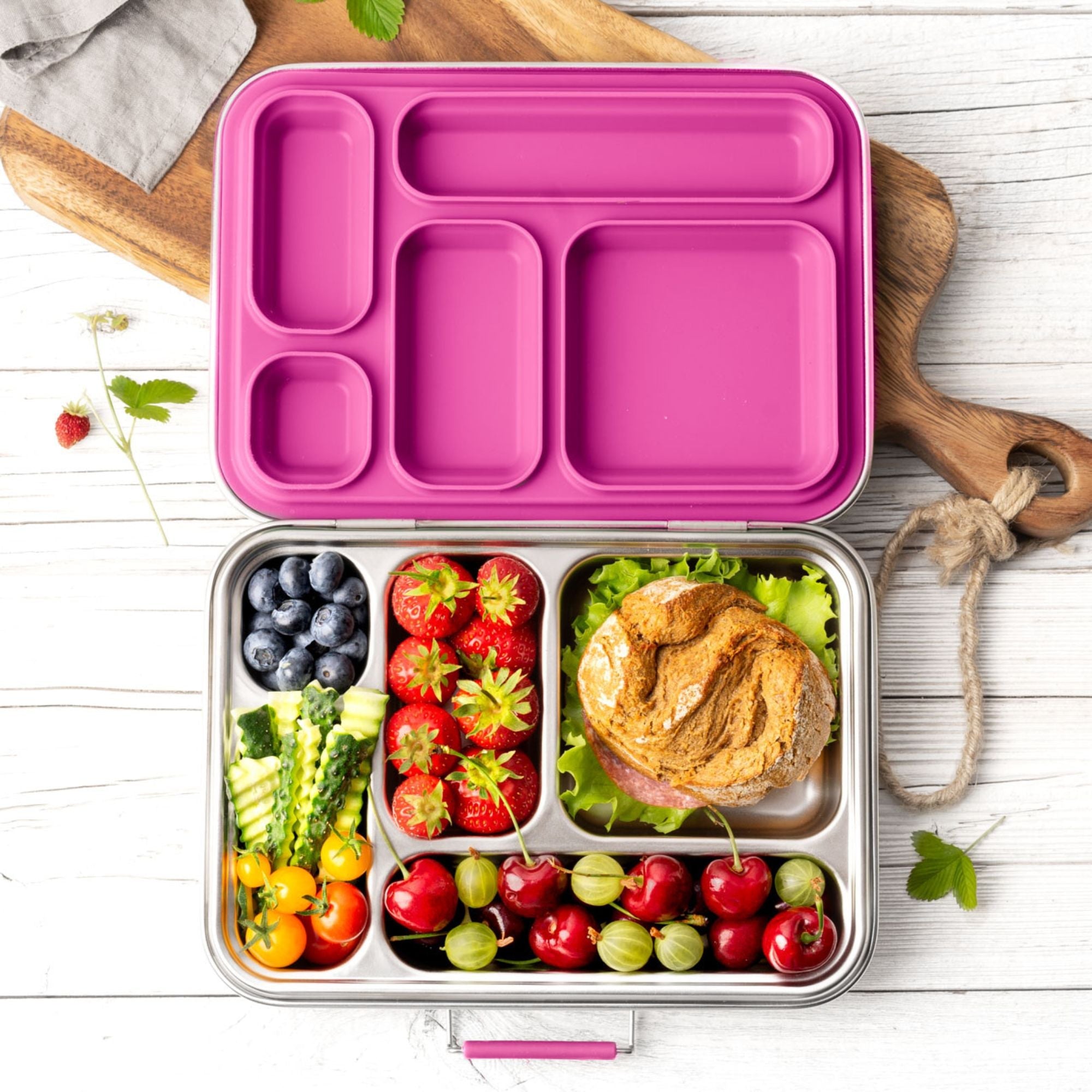 LEKKABOX® Edelstahl Brotdose Grande - Berry Lekkabox - malmichbuntbest.com