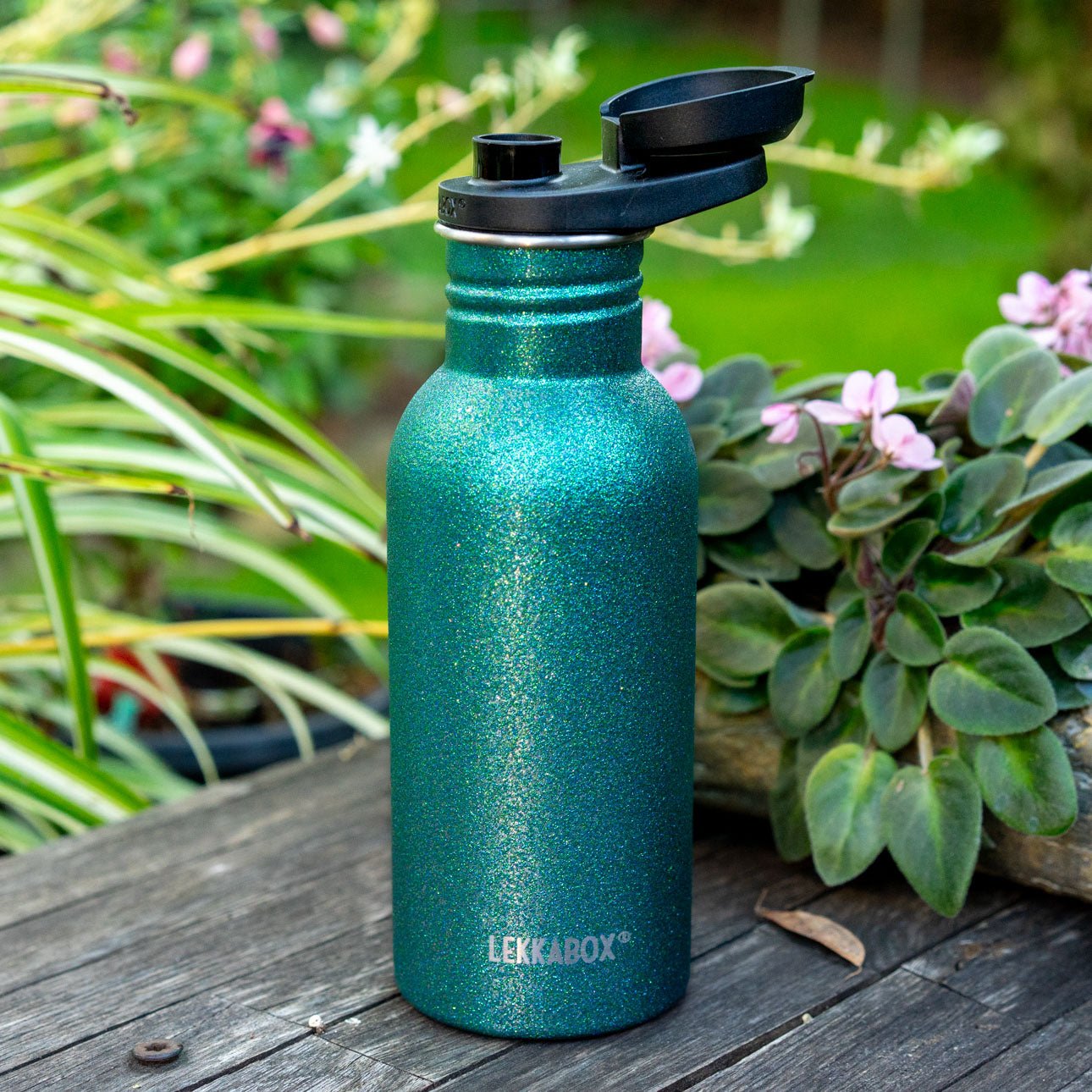 LEKKABOX® Go Glitzer - Trinkflasche – Aqua 500ml Lekkabox - malmichbuntbest.com