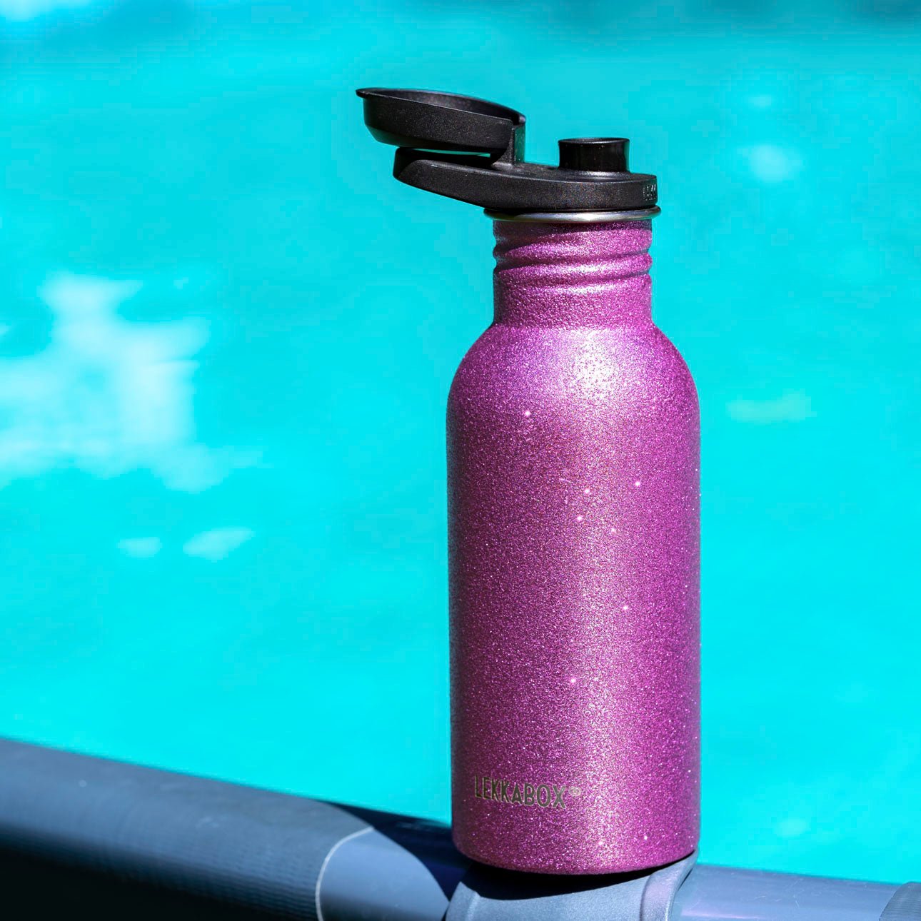 LEKKABOX® Go Glitzer - Trinkflasche – Pink 500ml Lekkabox - malmichbuntbest.com