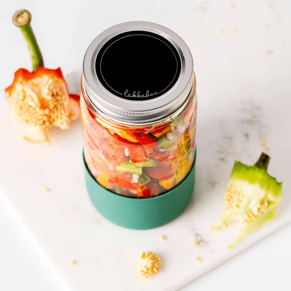 LEKKABOX® Meal Prep Glas mit Bumper, 500ml - Forest Lekkabox - malmichbuntbest.com