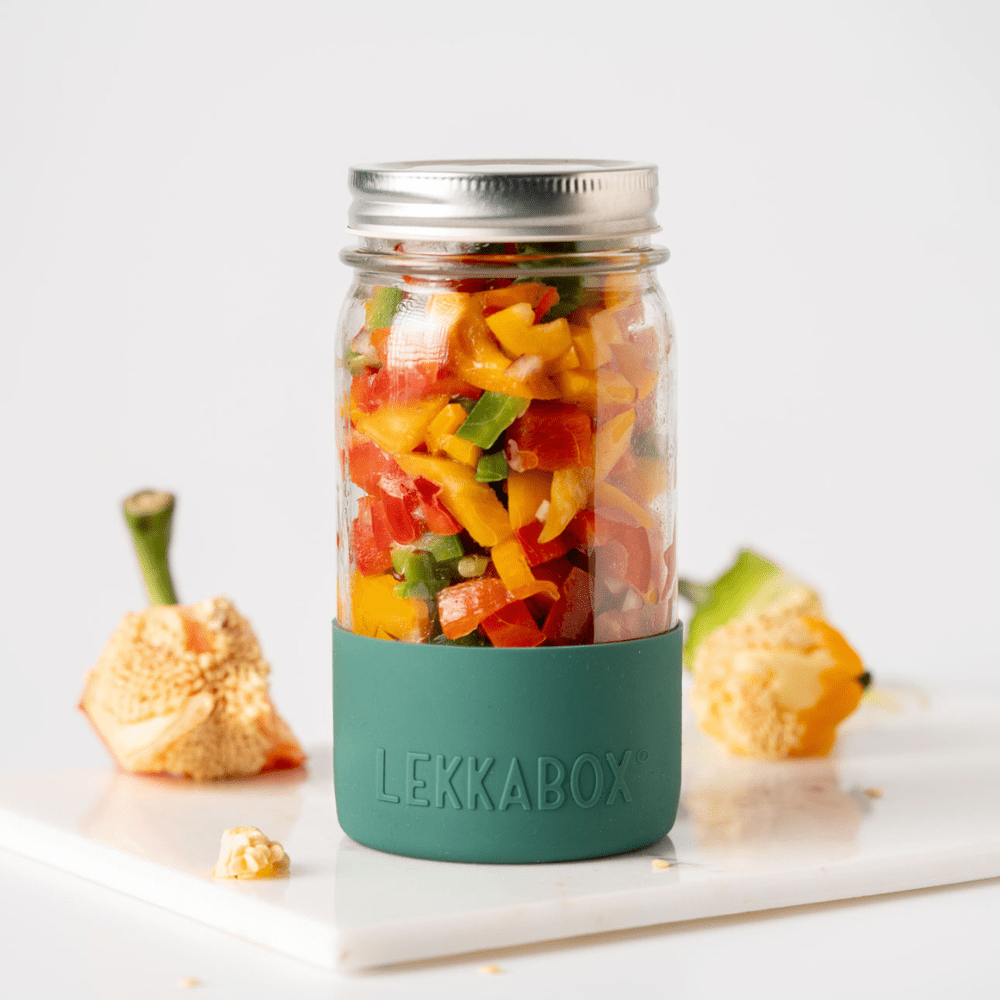 LEKKABOX® Meal Prep Glas mit Bumper, 500ml - Forest Lekkabox - malmichbuntbest.com