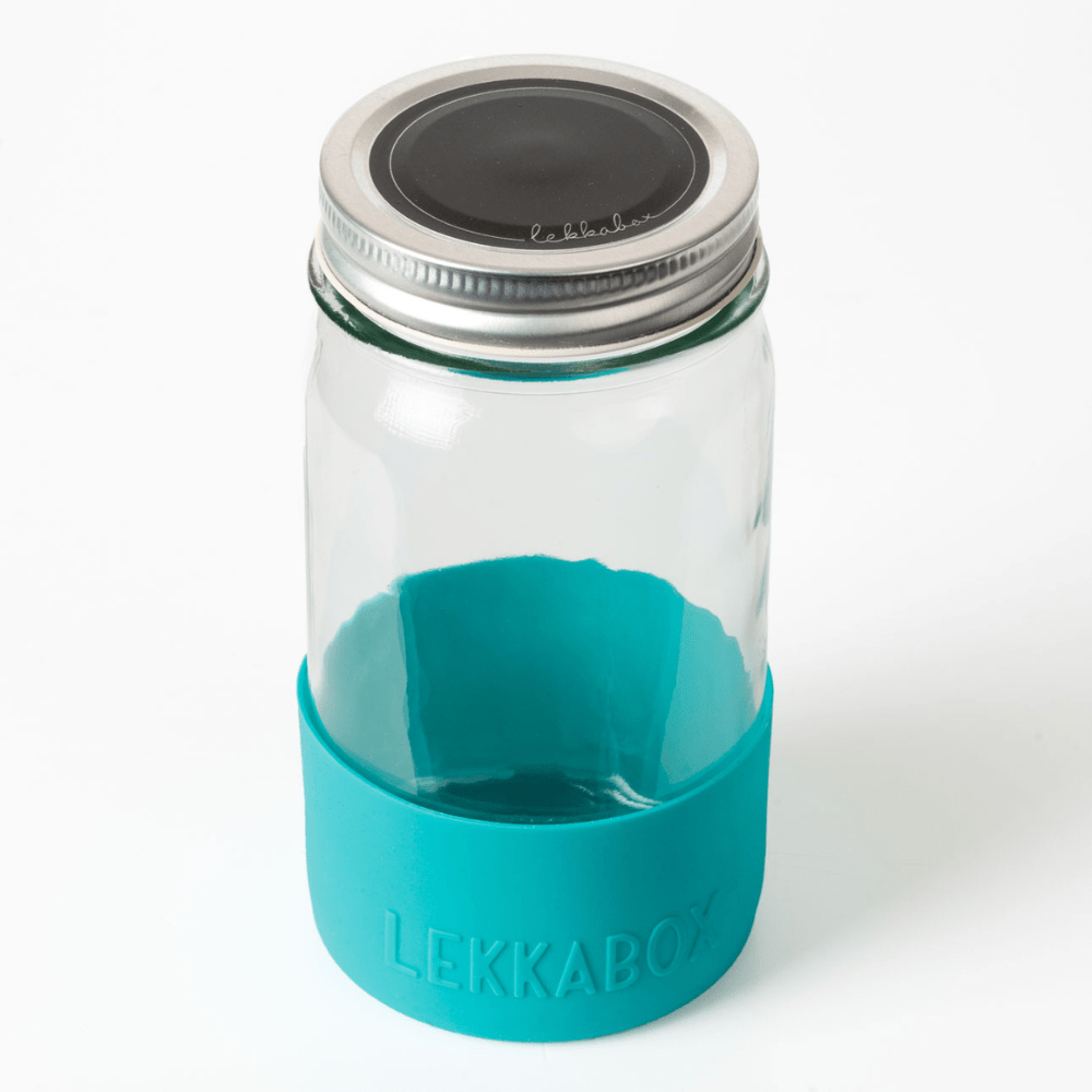 LEKKABOX® Meal Prep Glas mit Bumper, 500ml - Ocean Lekkabox - malmichbuntbest.com