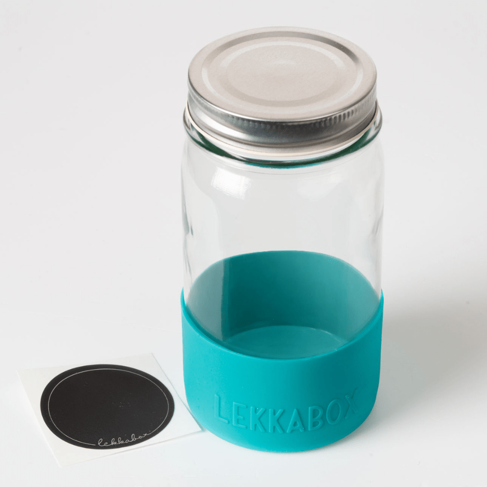 LEKKABOX® Meal Prep Glas mit Bumper, 500ml - Ocean Lekkabox - malmichbuntbest.com