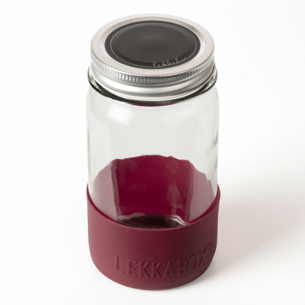 LEKKABOX® Meal Prep Glas mit Bumper, 500ml - Plum Lekkabox - malmichbuntbest.com