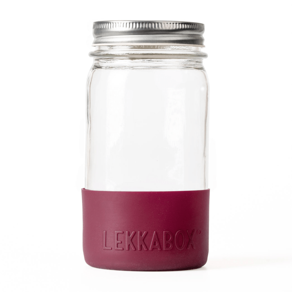 LEKKABOX® Meal Prep Glas mit Bumper, 500ml - Plum Lekkabox - malmichbuntbest.com