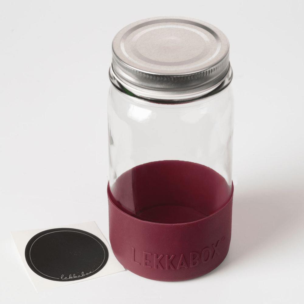 LEKKABOX® Meal Prep Glas mit Bumper, 500ml - Plum Lekkabox - malmichbuntbest.com