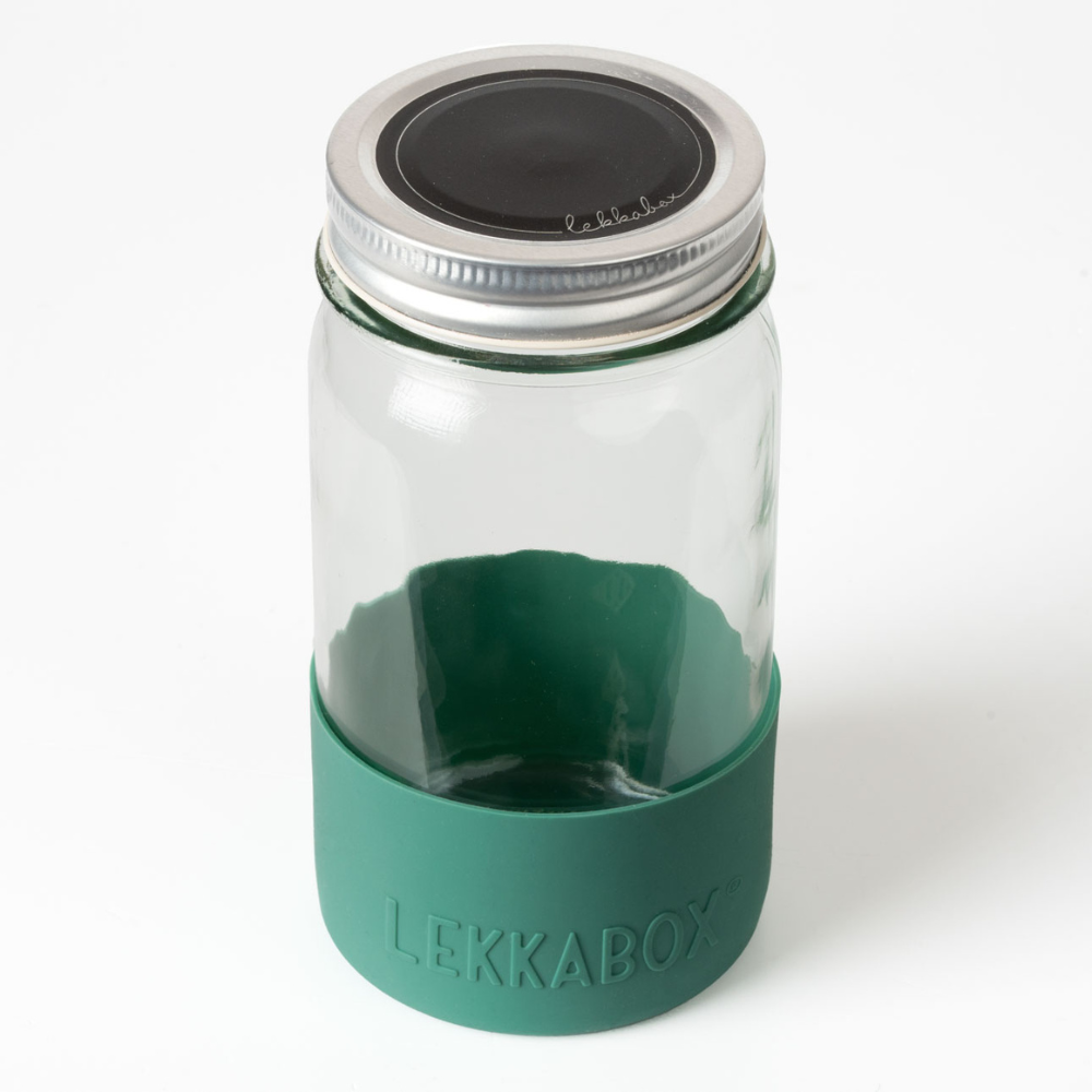 LEKKABOX® Meal Prep Glas mit Bumper, 500ml - Forest