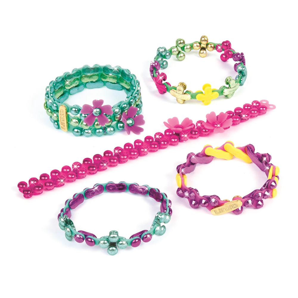 Linxo Armbänder - Bastelset (grün - lila - pink) Make it Real - malmichbuntbest.com