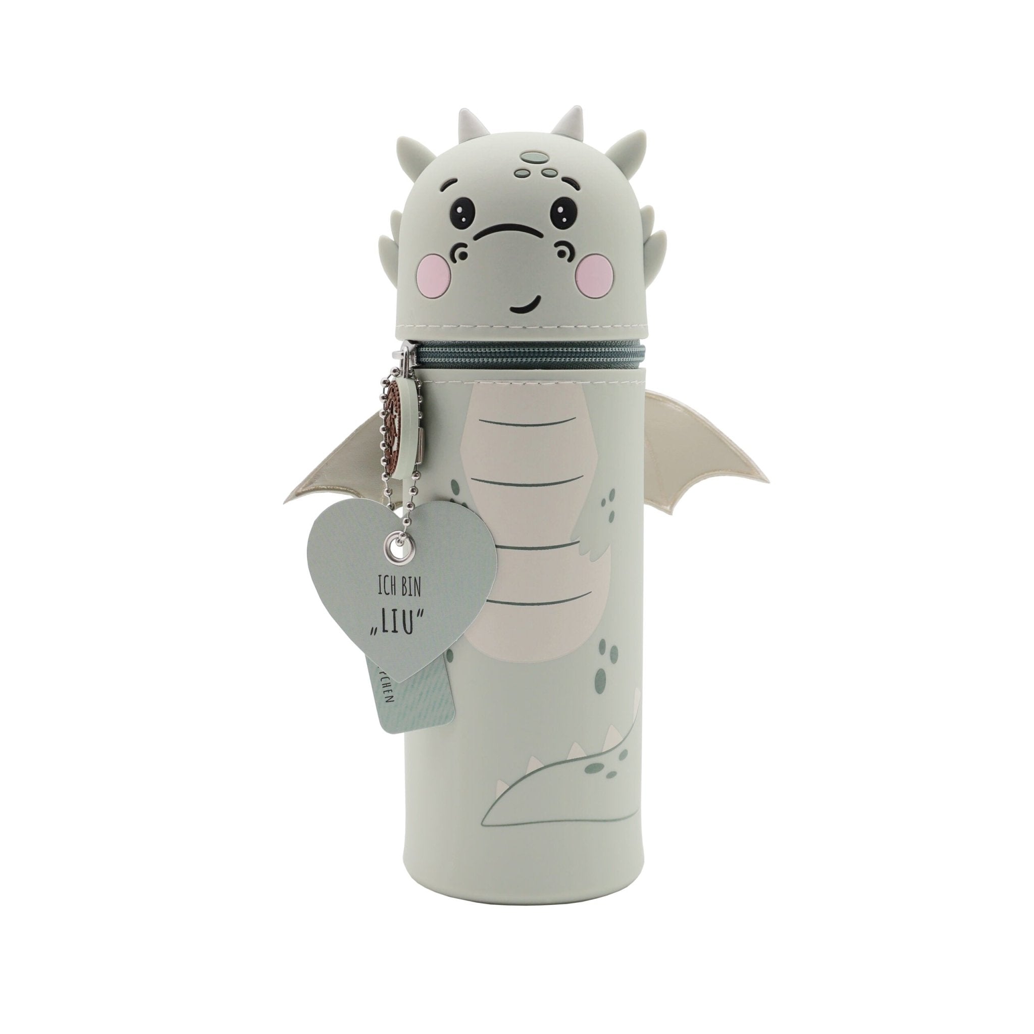Lulubug lustiges Federmäppchen aus Silikon - Drache "Liu" Bell Trade - malmichbuntbest.com