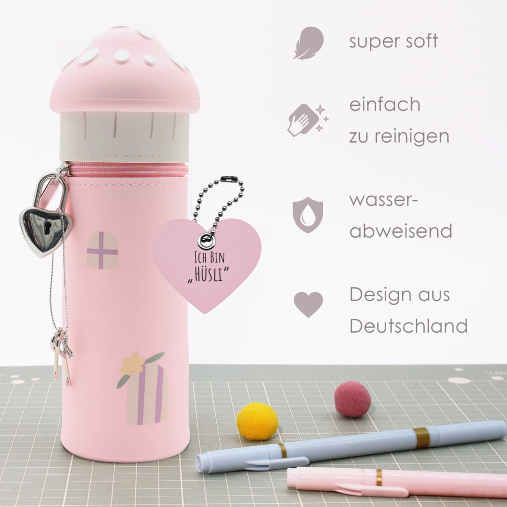 Lulubug lustiges Federmäppchen aus Silikon - Haus "Hüsli" Bell Trade - malmichbuntbest.com