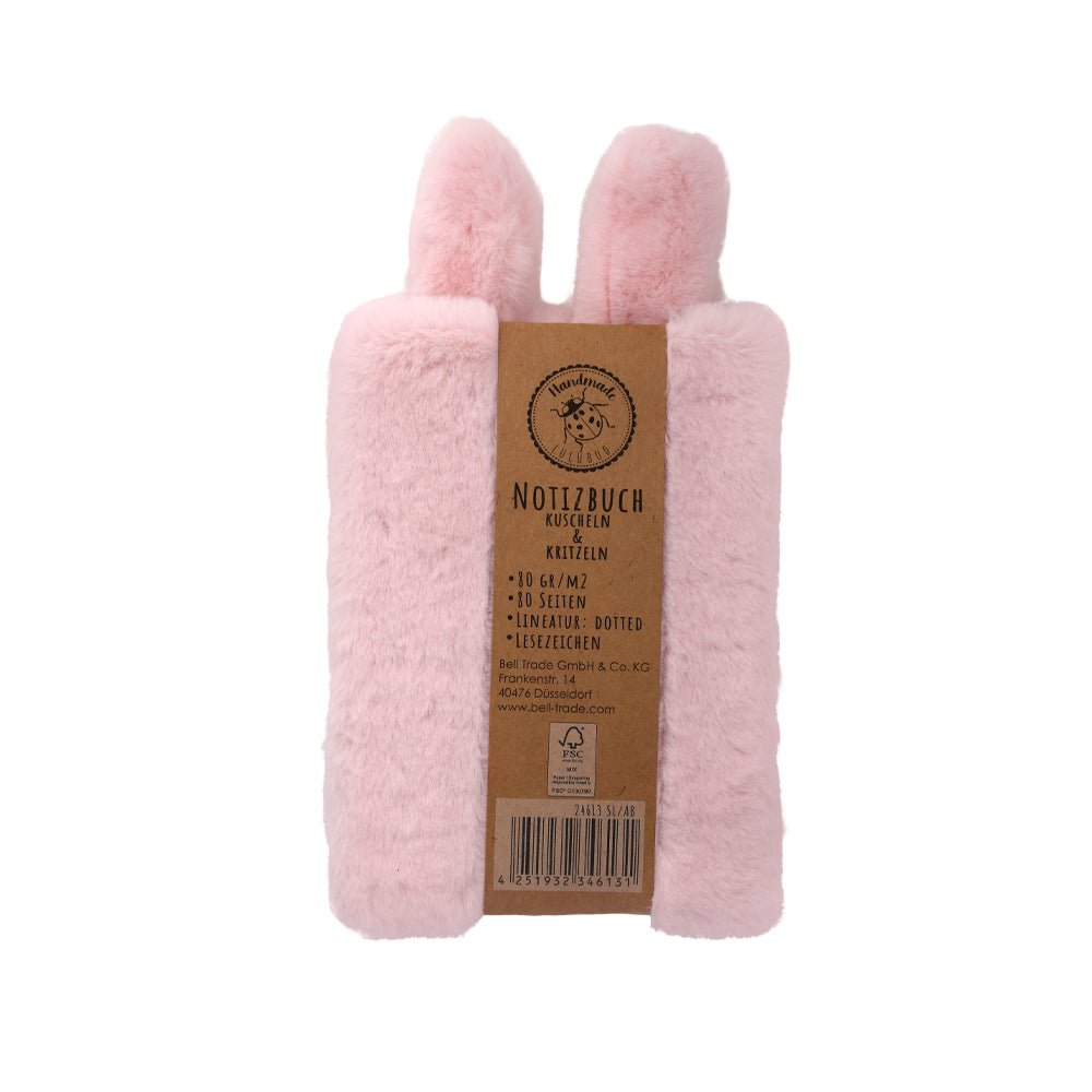 Lulubug Plüsch - Notizbuch Hase „Hoppy“ rosa Bell Trade - malmichbuntbest.com