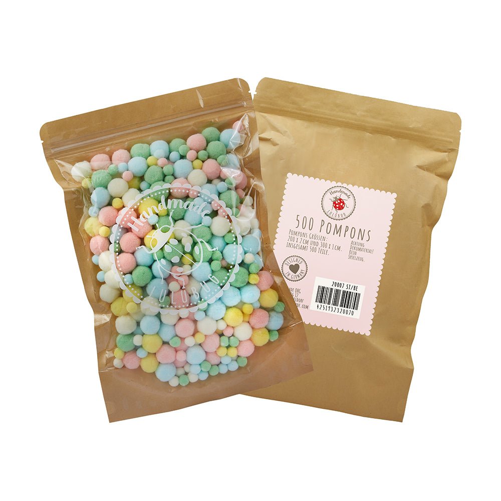 Lulubug PomPon Set, 500 Stück "Pastell" Bell Trade - malmichbuntbest.com