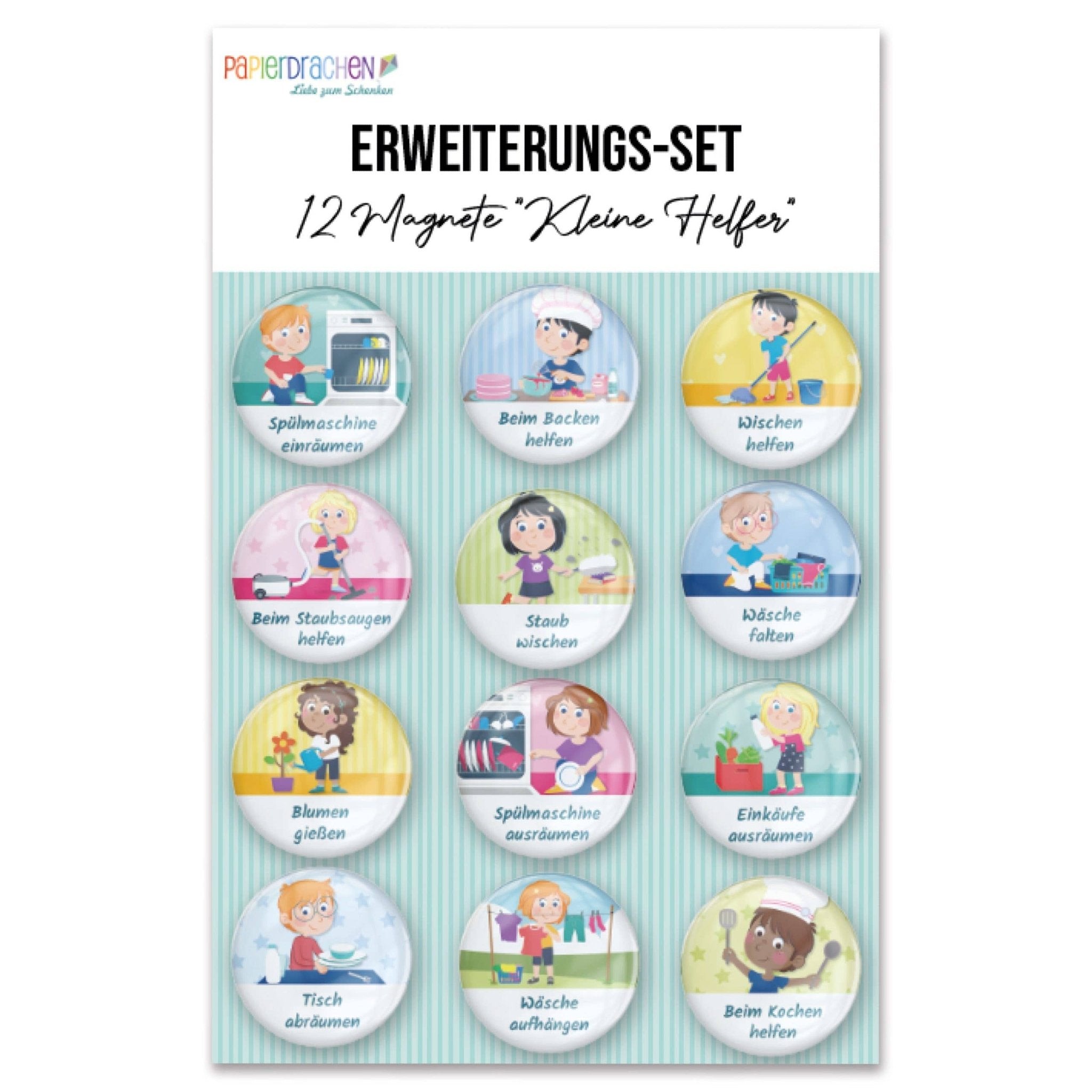 Magnet - Erweiterungs - Set "Kleine Helfer" Papierdrachen - malmichbuntbest.com