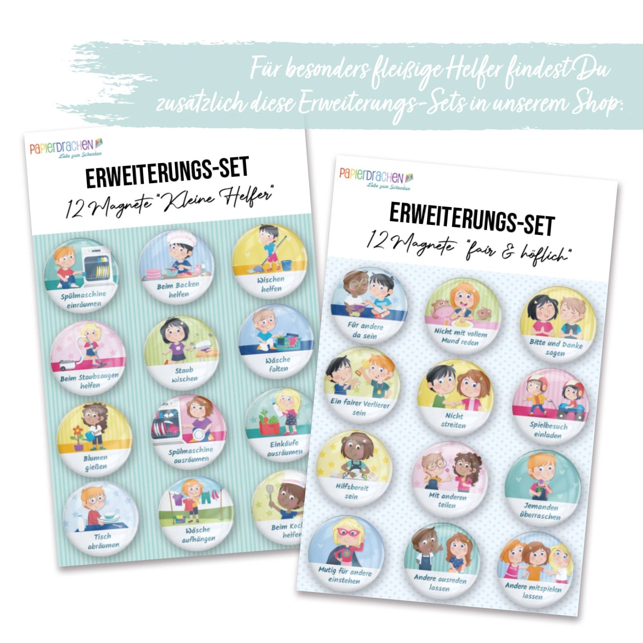 Magnet - Erweiterungs - Set "Kreativ & Selbstständig" Papierdrachen - malmichbuntbest.com