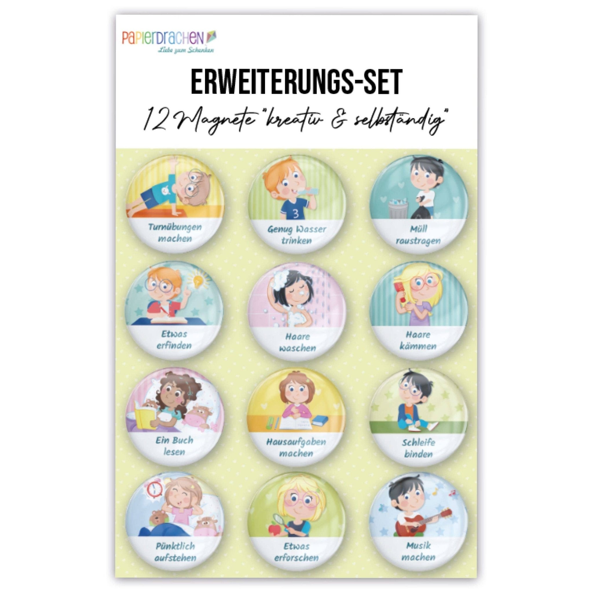 Magnet - Erweiterungs - Set "Kreativ & Selbstständig" Papierdrachen - malmichbuntbest.com
