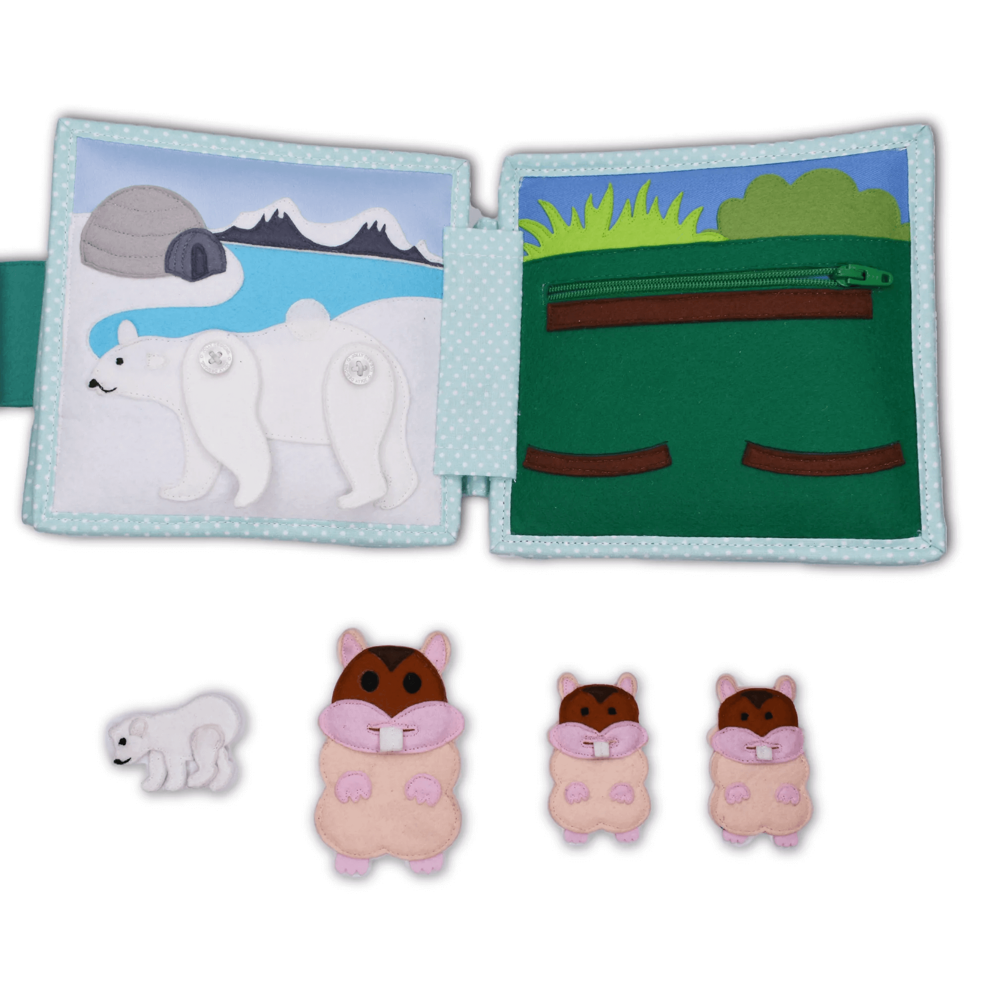 Mini Quiet Book "Jolly Jungle" (ab 18 Monaten) Jolly Designs - malmichbuntbest.com