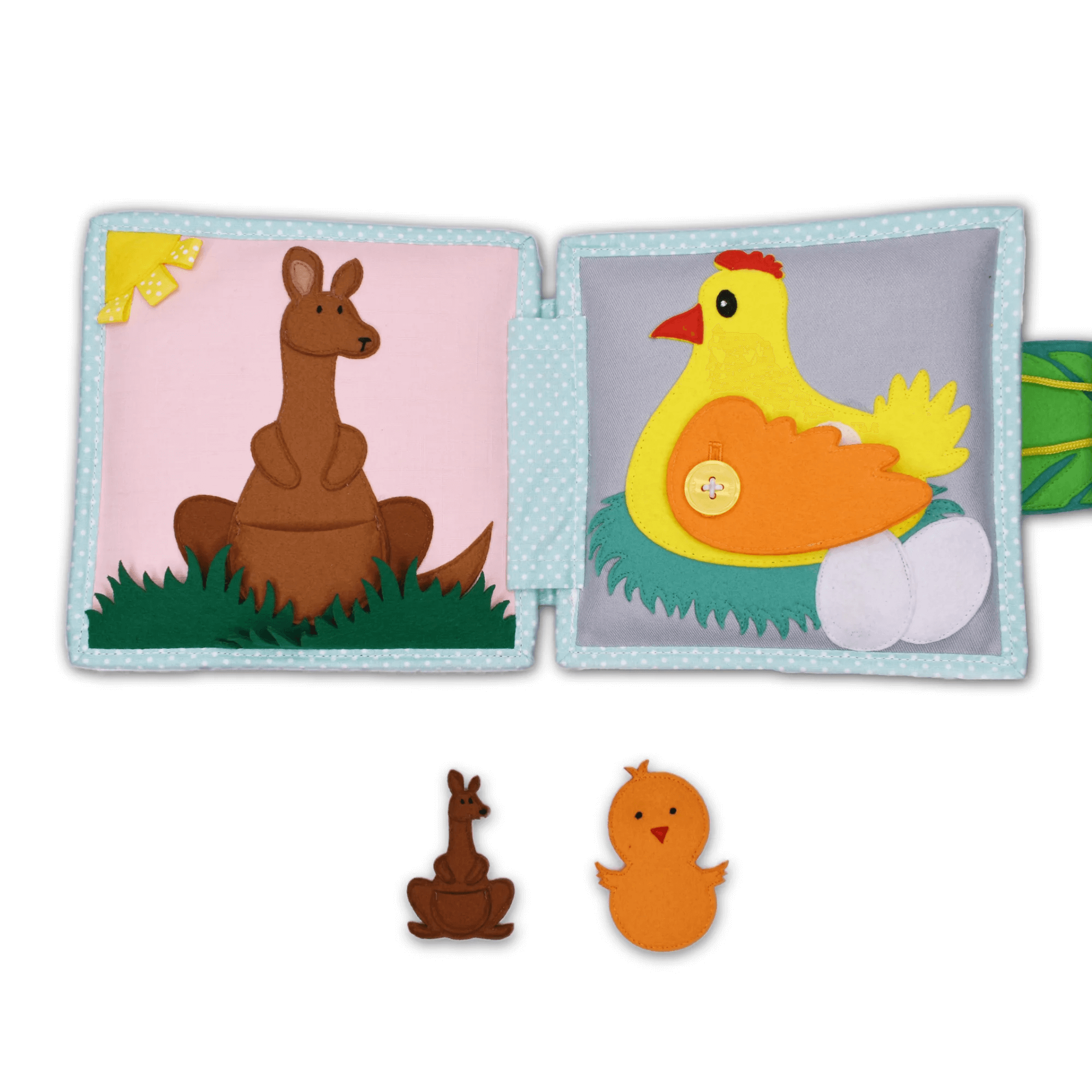 Mini Quiet Book "Jolly Jungle" (ab 18 Monaten) Jolly Designs - malmichbuntbest.com