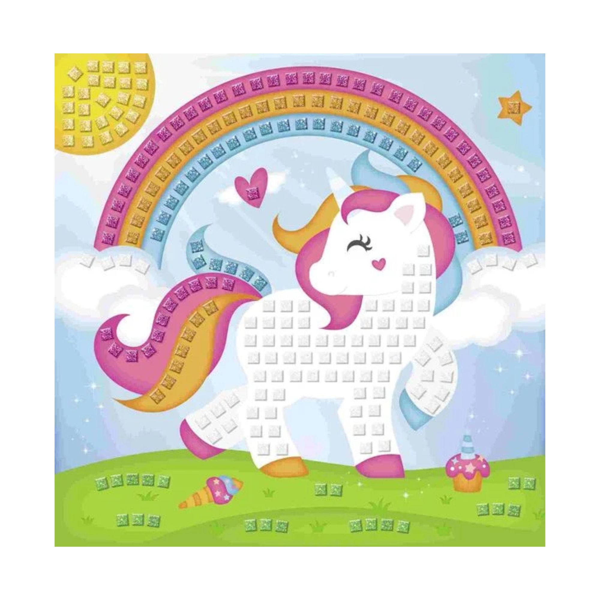 Moosgummi - Mosaik "Glitter Einhorn" Ursus - malmichbuntbest.com