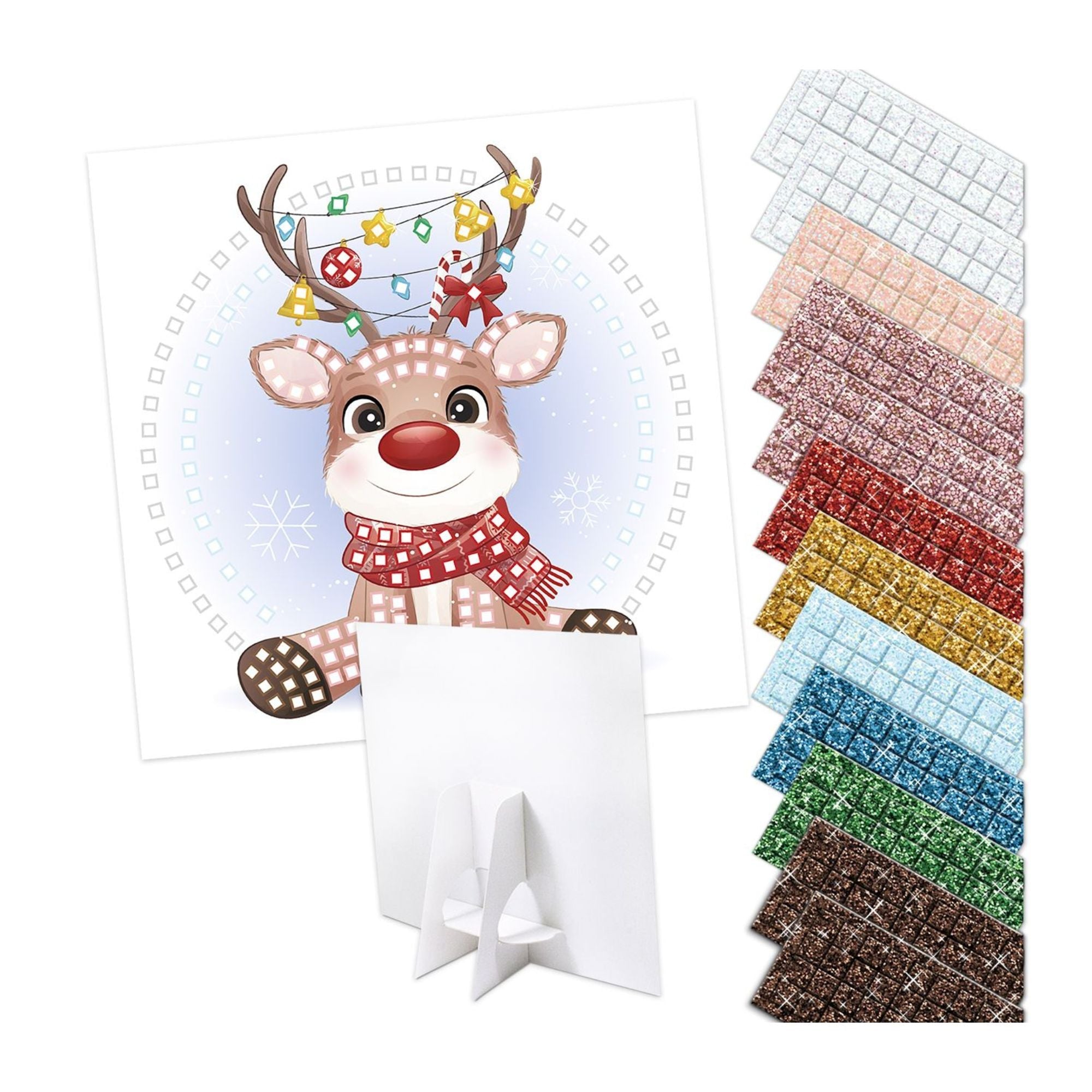 Moosgummi - Mosaik "Glitter Rentier" Ursus - malmichbuntbest.com