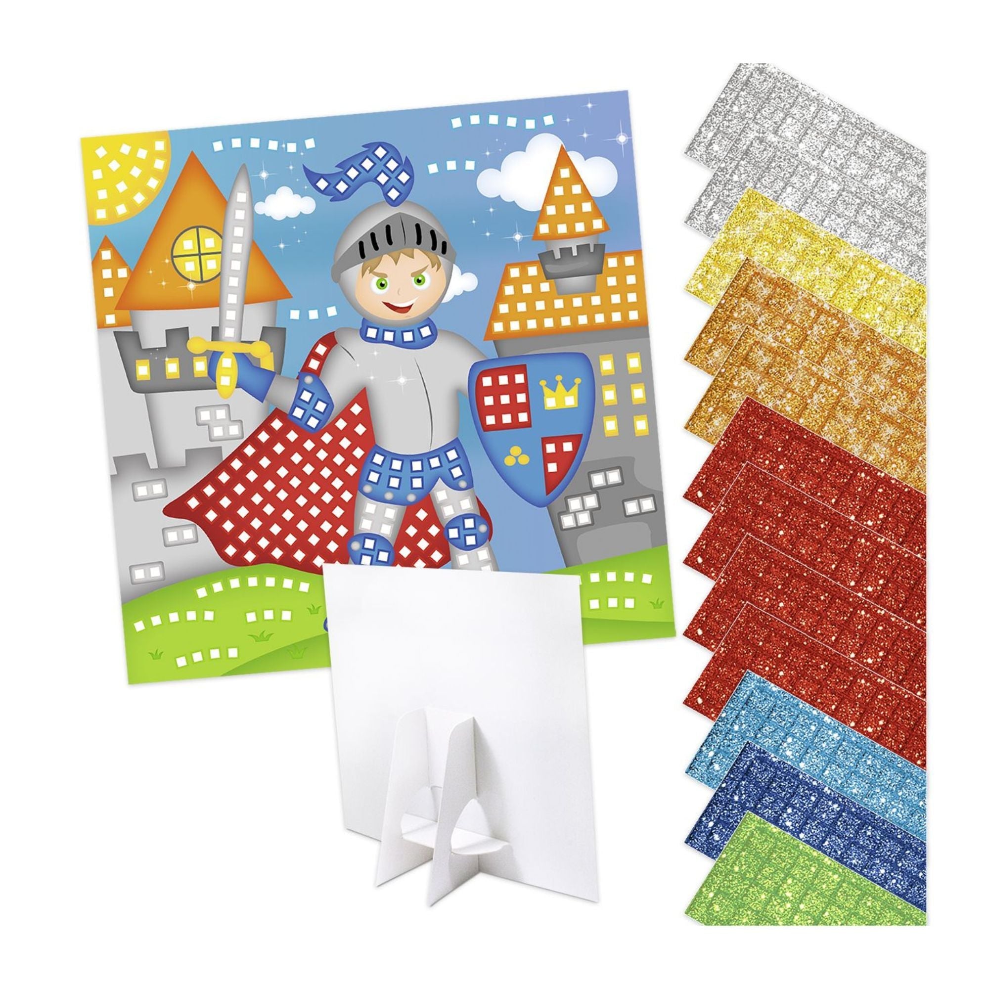 Moosgummi - Mosaik "Glitter Ritter" Ursus - malmichbuntbest.com