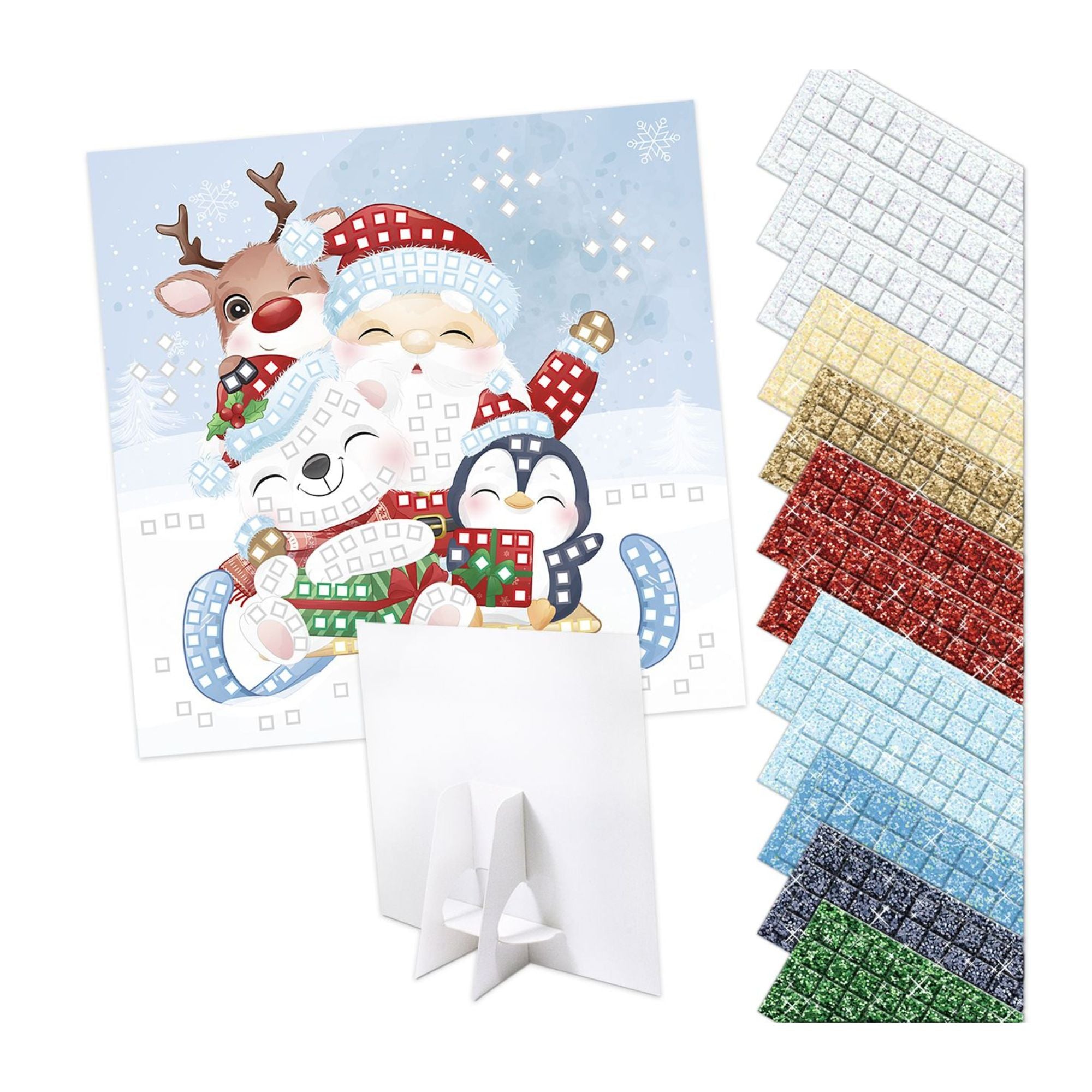 Moosgummi - Mosaik "Glitter Santas Schlitten" Ursus - malmichbuntbest.com
