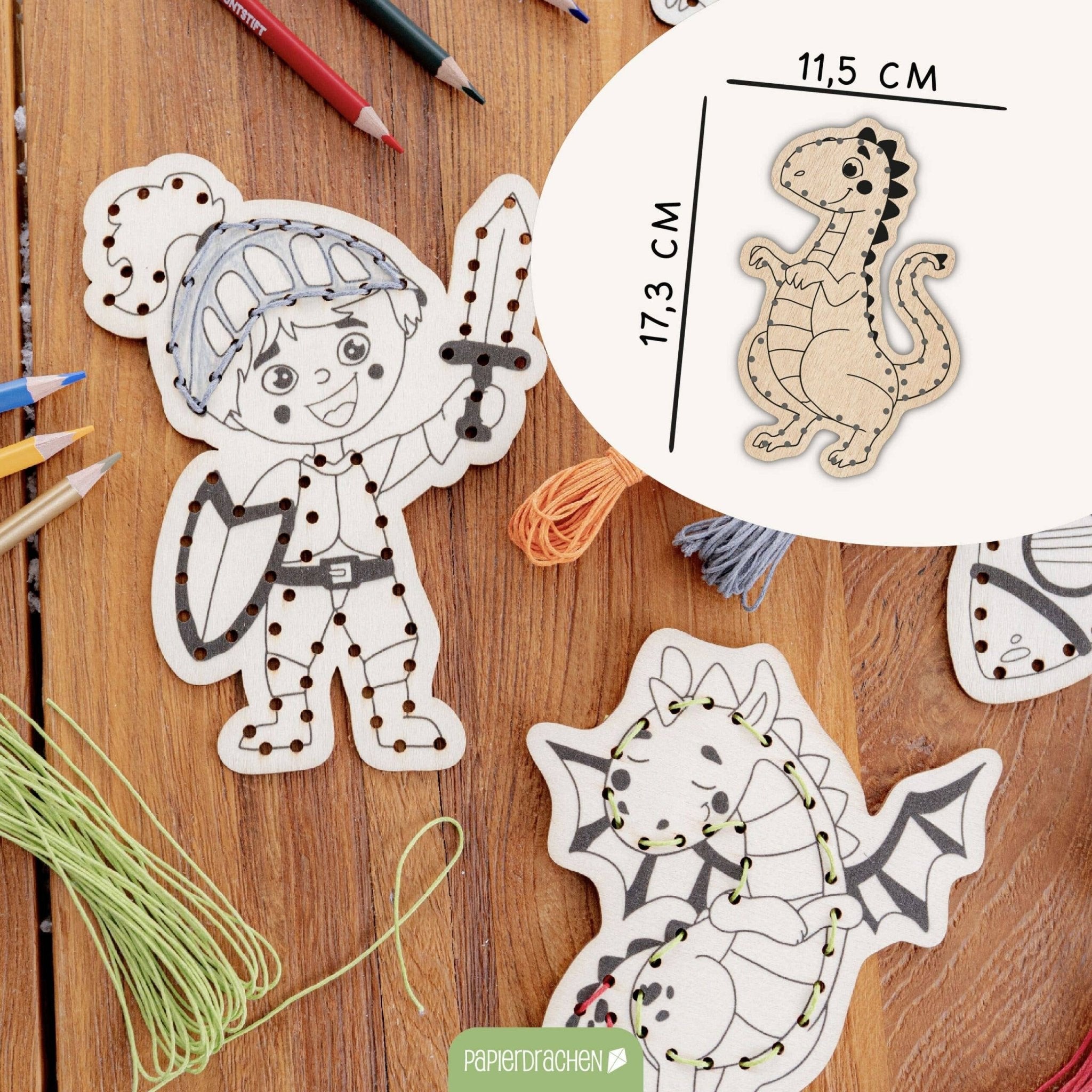 Papierdrachen DIY Fädelset aus Holz - Berufe & Abenteuer Papierdrachen - malmichbuntbest.com