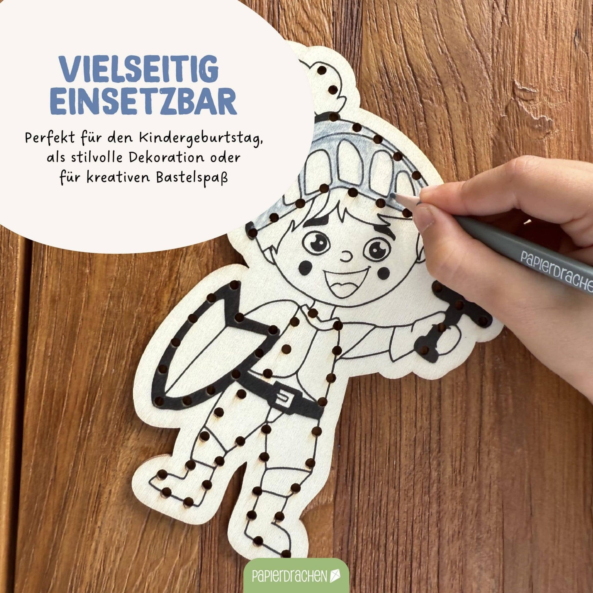 Papierdrachen DIY Fädelset aus Holz - Berufe & Abenteuer Papierdrachen - malmichbuntbest.com