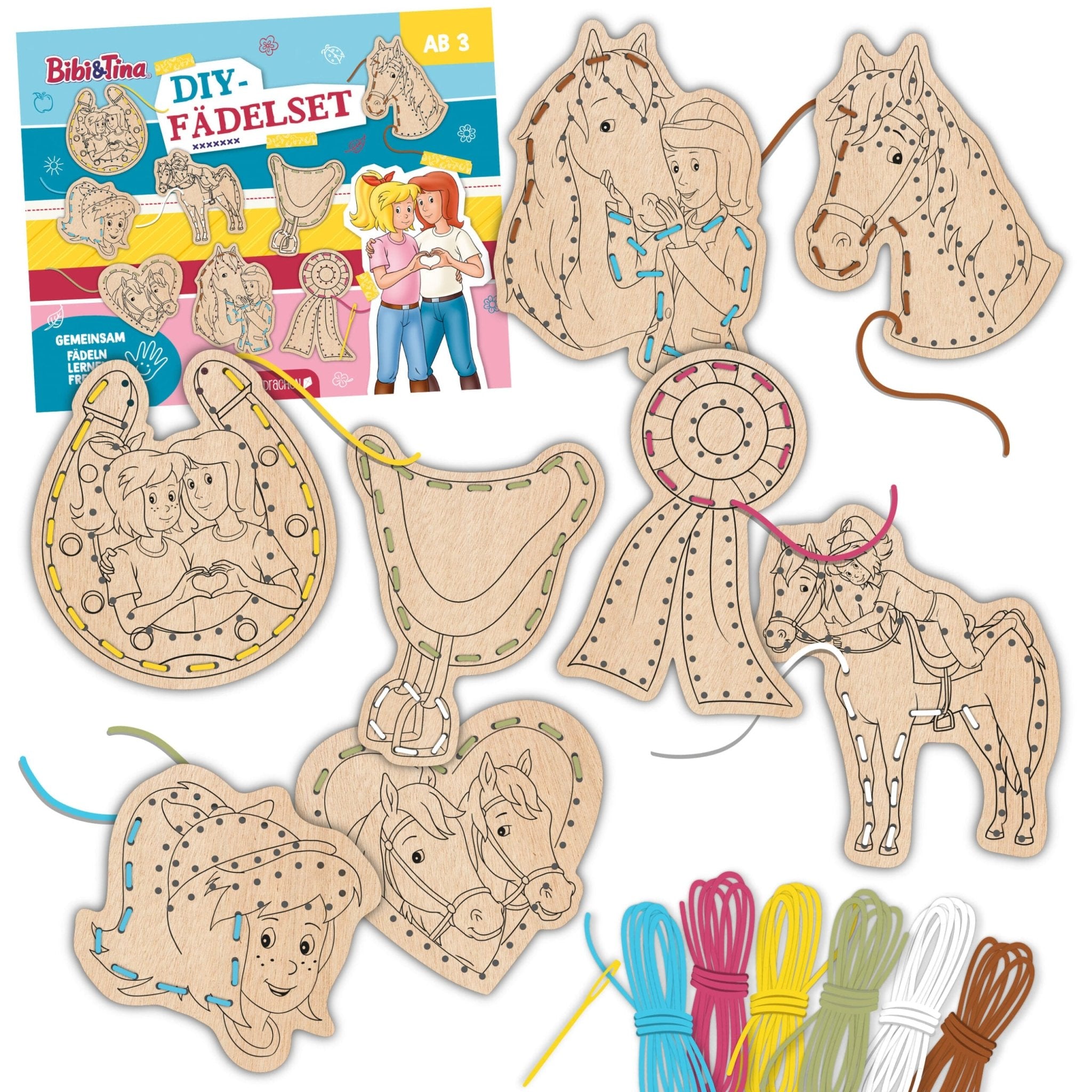 Papierdrachen DIY Fädelset aus Holz - Bibi und Tina Papierdrachen - malmichbuntbest.com