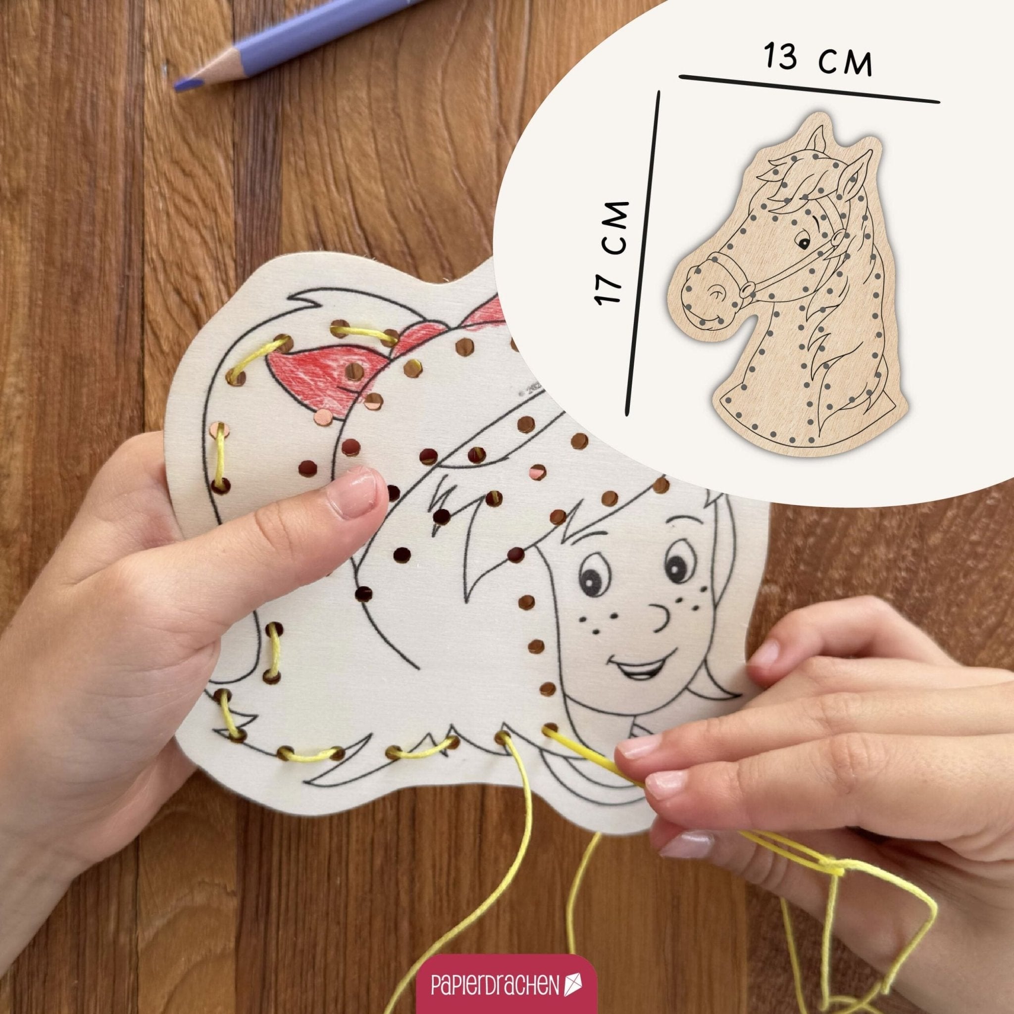 Papierdrachen DIY Fädelset aus Holz - Bibi und Tina Papierdrachen - malmichbuntbest.com