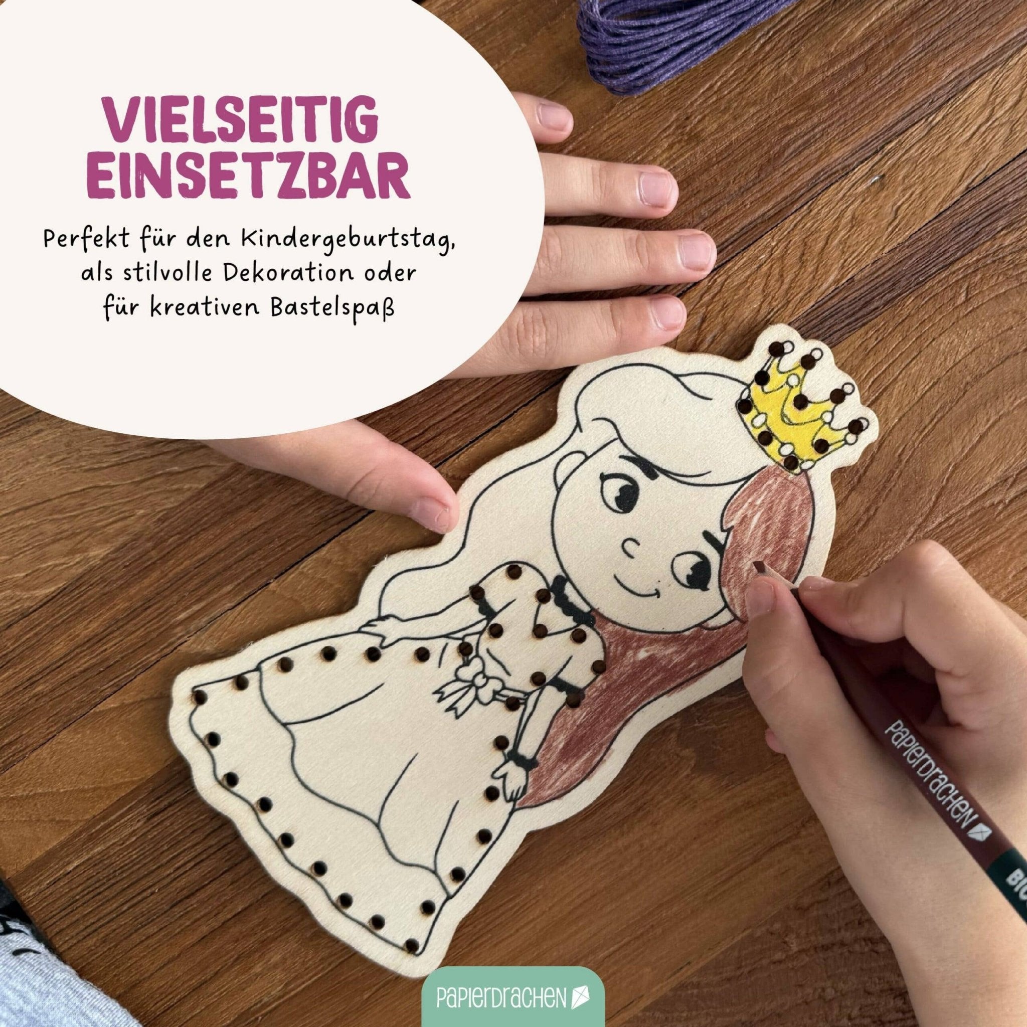 Papierdrachen DIY Fädelset aus Holz - Märchen & Traumwelten Papierdrachen - malmichbuntbest.com