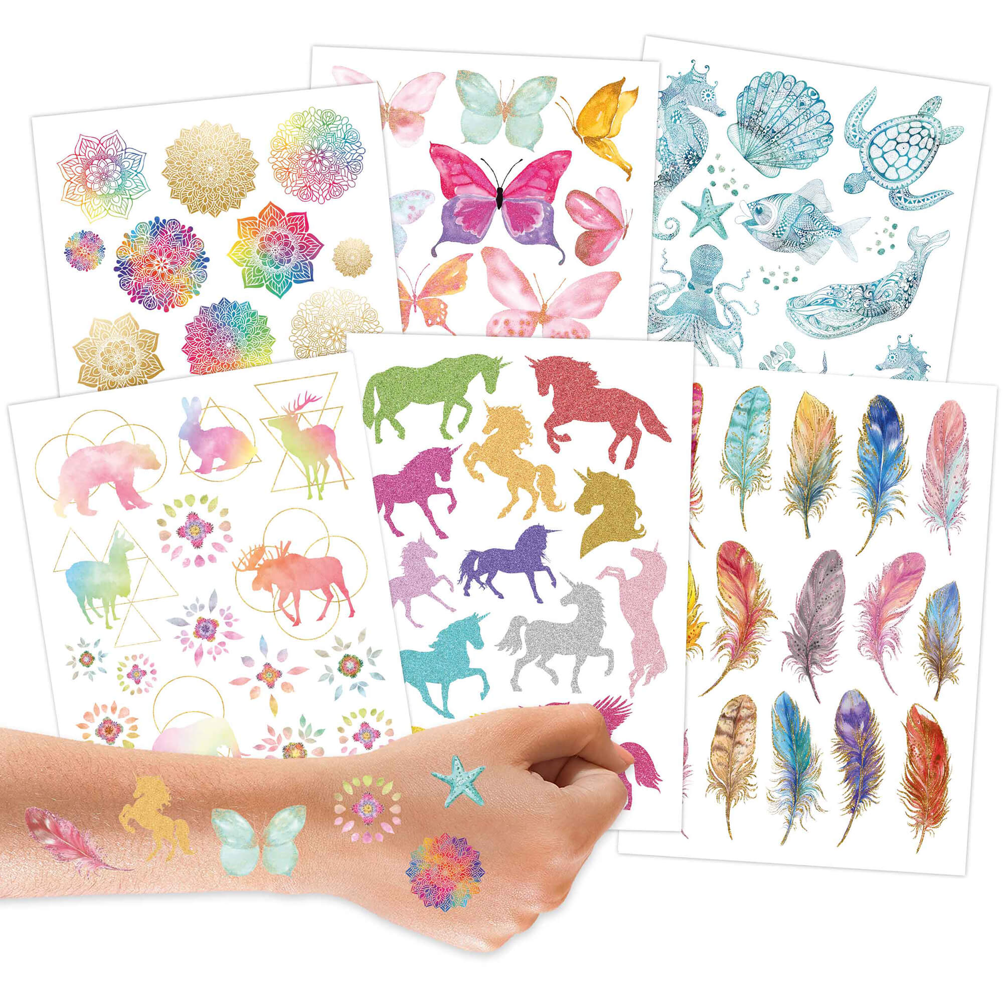 Papierdrachen Kindertattoo Metallic - Mandala Papierdrachen - malmichbuntbest.com