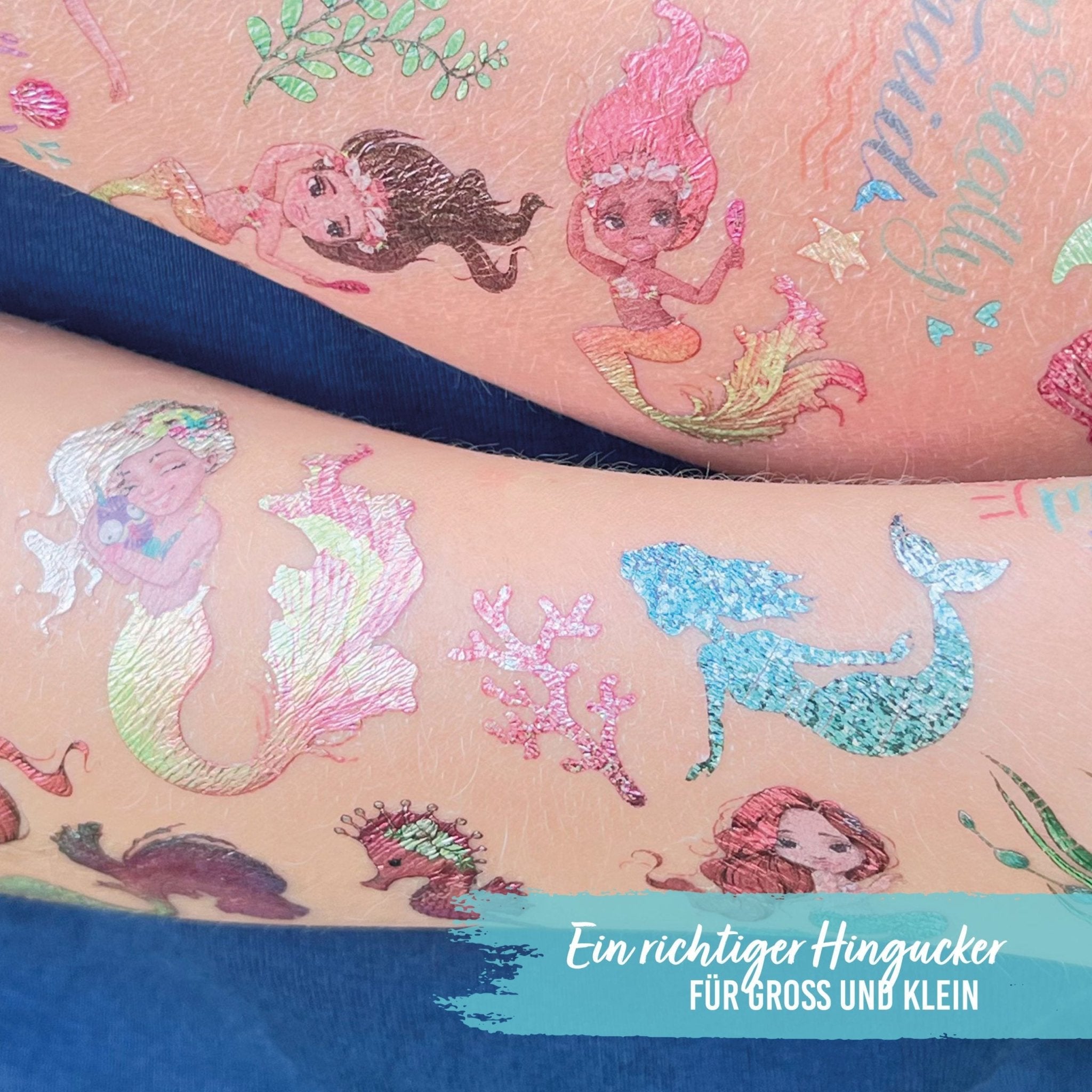 Papierdrachen Kindertattoo Metallic - Meerjungfrauen Papierdrachen - malmichbuntbest.com