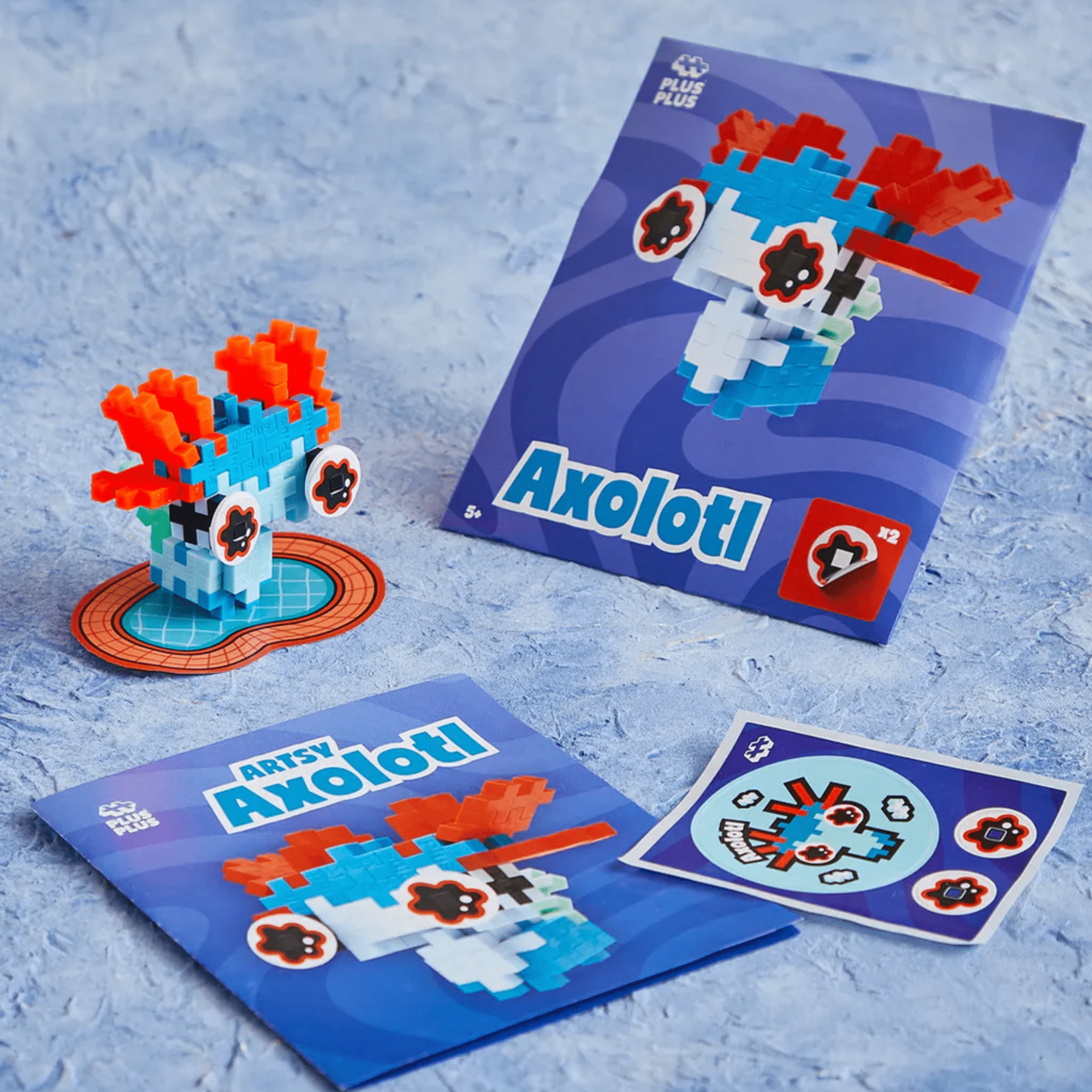 Plus - Plus Kreativ Bausteine Haustiere - Axolotl (blau) Plus Plus - malmichbuntbest.com