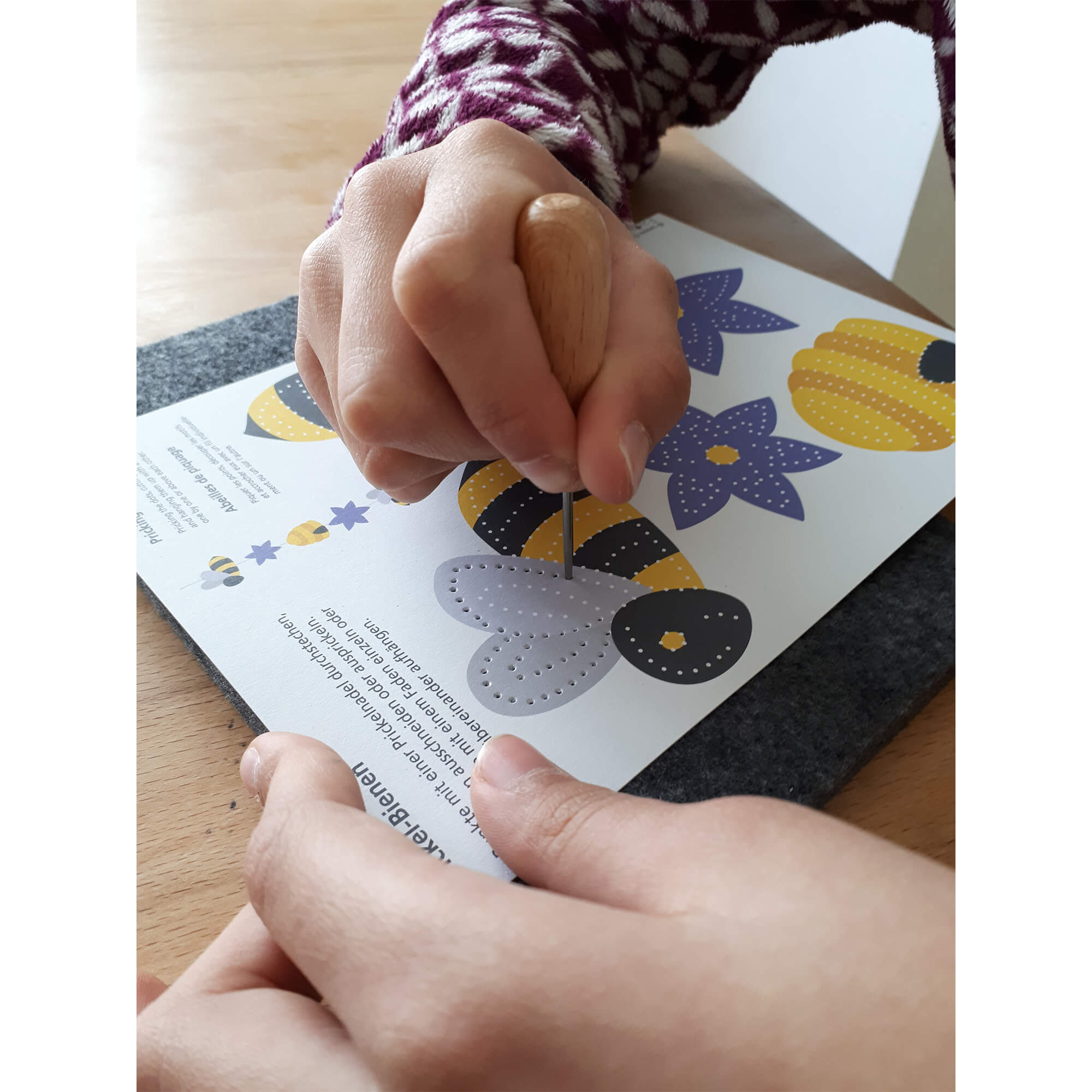 Prickeln für Kinder - Prickelset Biene & Käfer Familienmomente - malmichbuntbest.com