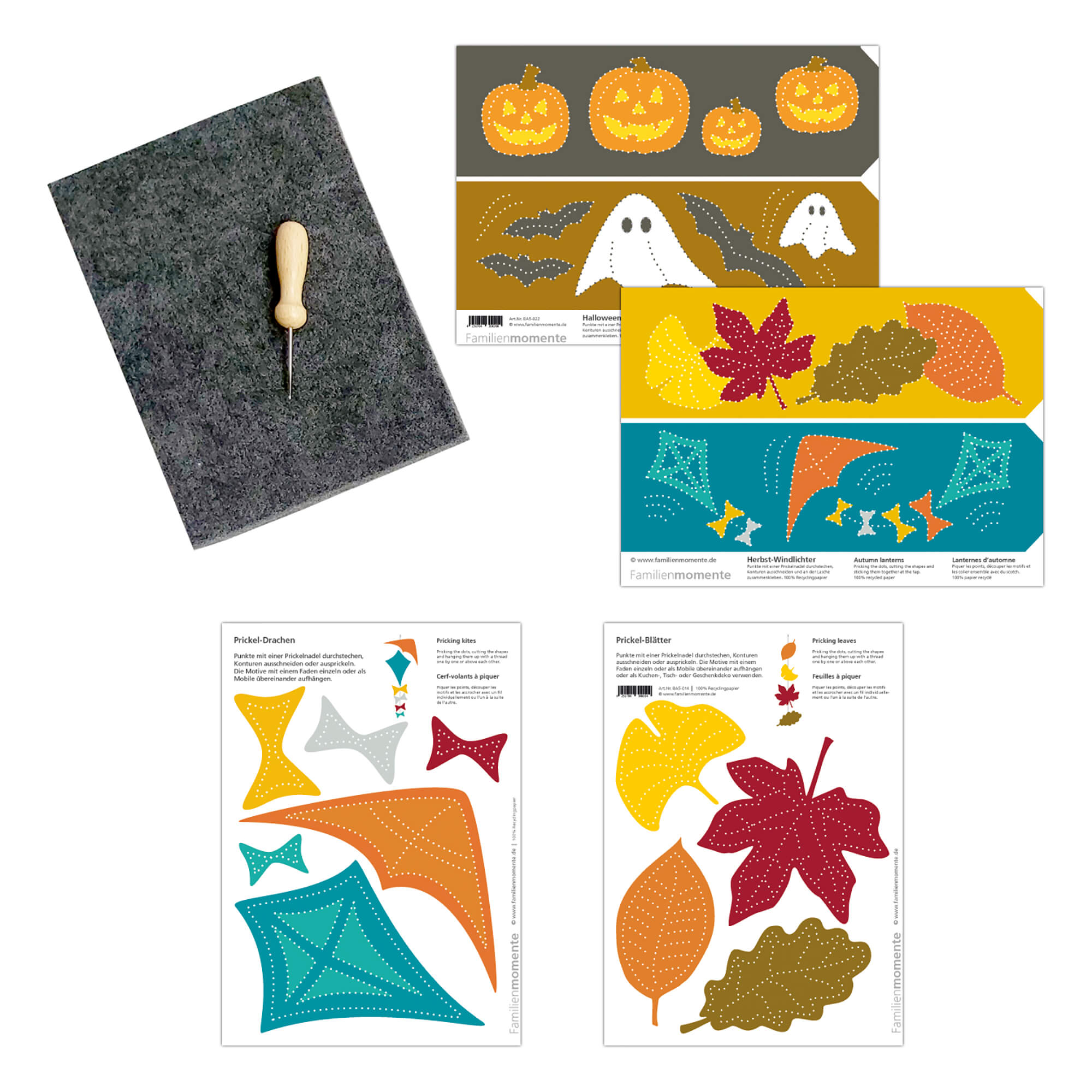 Prickeln für Kinder - Prickelset Herbst Familienmomente - malmichbuntbest.com
