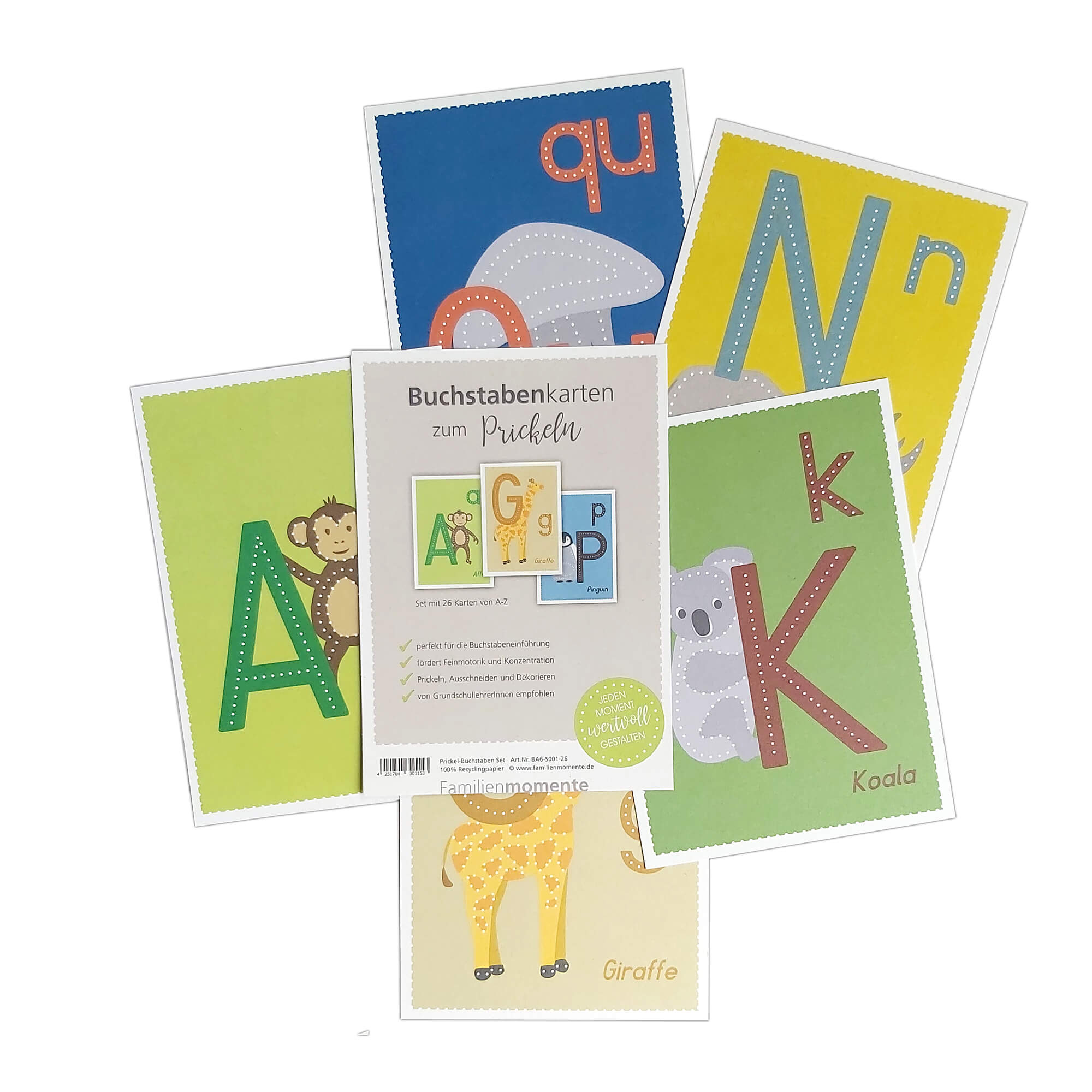 Prickelset für Kinder - Buchstaben zum Prickeln Familienmomente - malmichbuntbest.com
