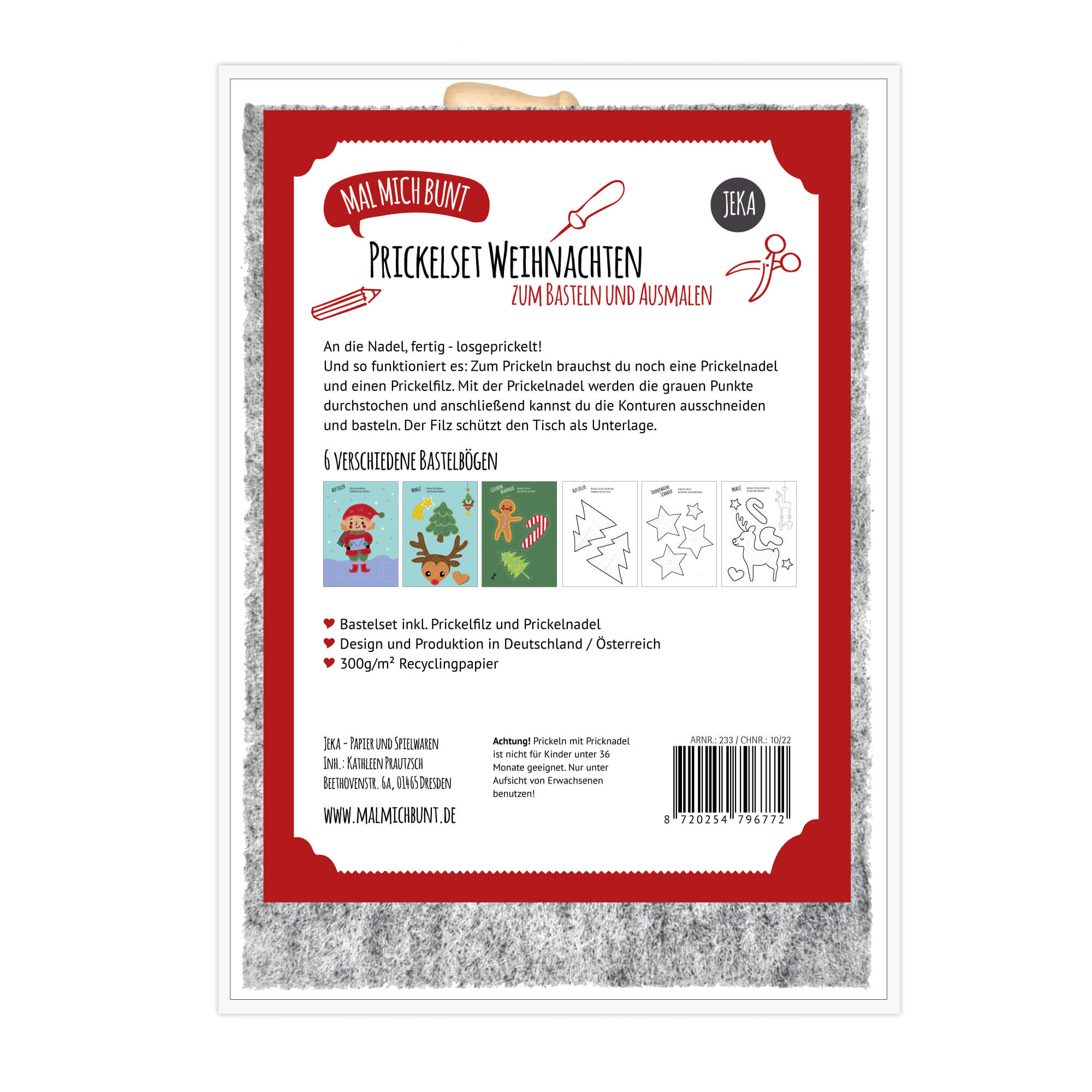Prickelset Weihnachten Jeka - malmichbuntbest.com
