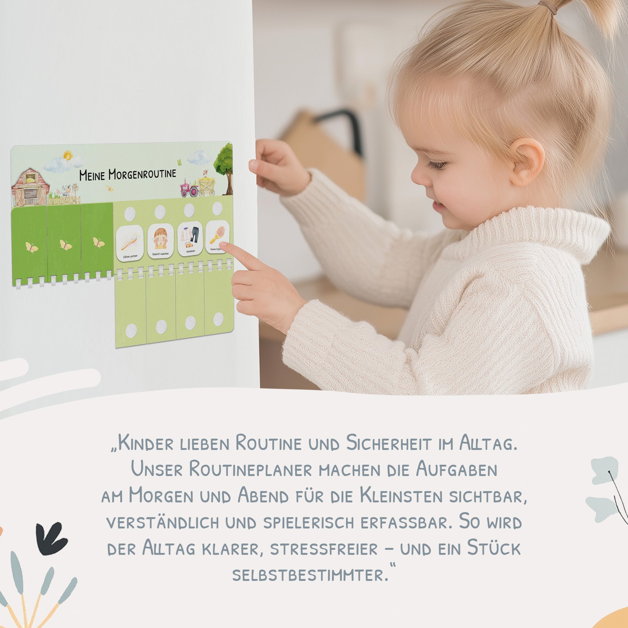 Routineplaner (Morgen & Abend) inkl. 105 Routinekärtchen - Bauernhof Jeka - malmichbuntbest.com