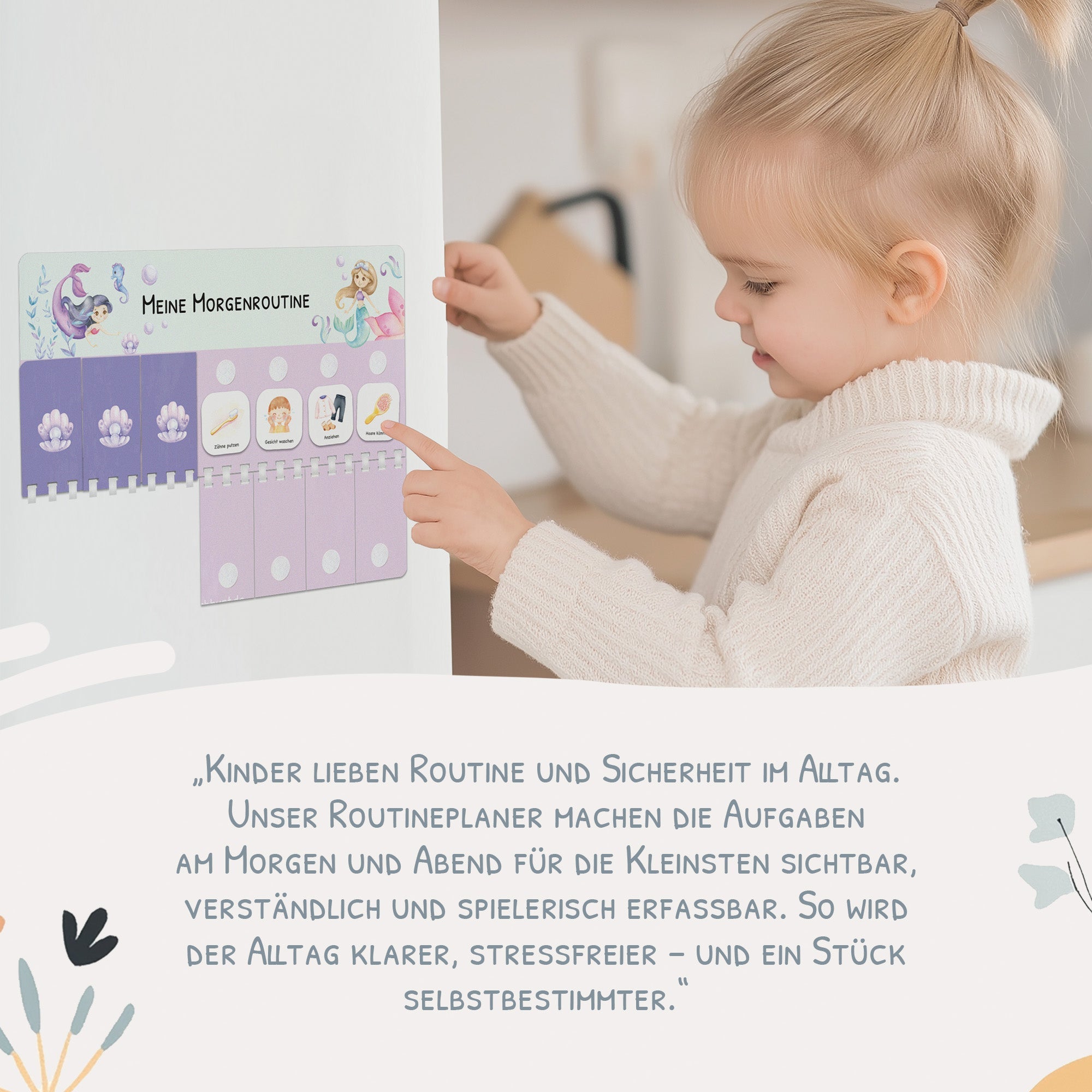 Routineplaner (Morgen & Abend) inkl. 105 Routinekärtchen - Meerjungfrau Jeka - malmichbuntbest.com