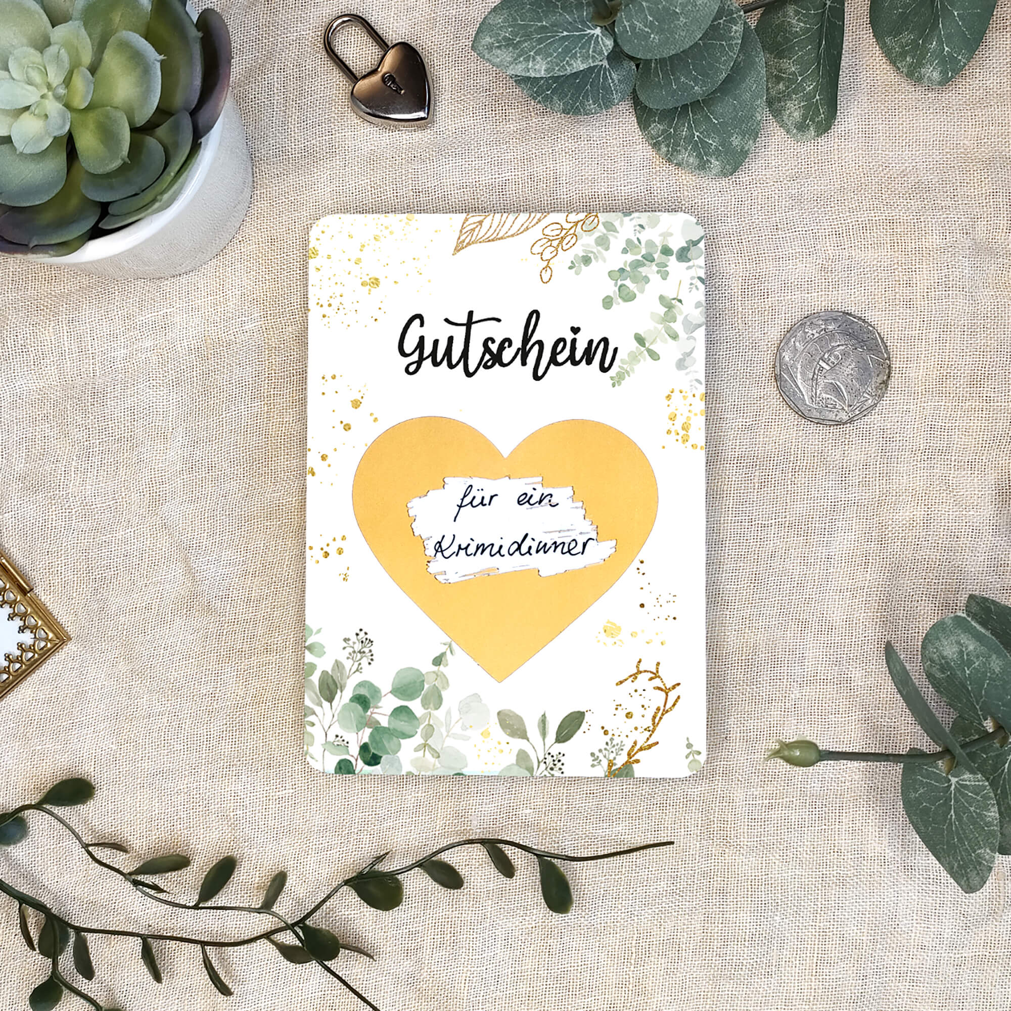 Rubbelkarten "Gutschein" - Euka (5er Set mit Umschlägen) Jeka - malmichbuntbest.com